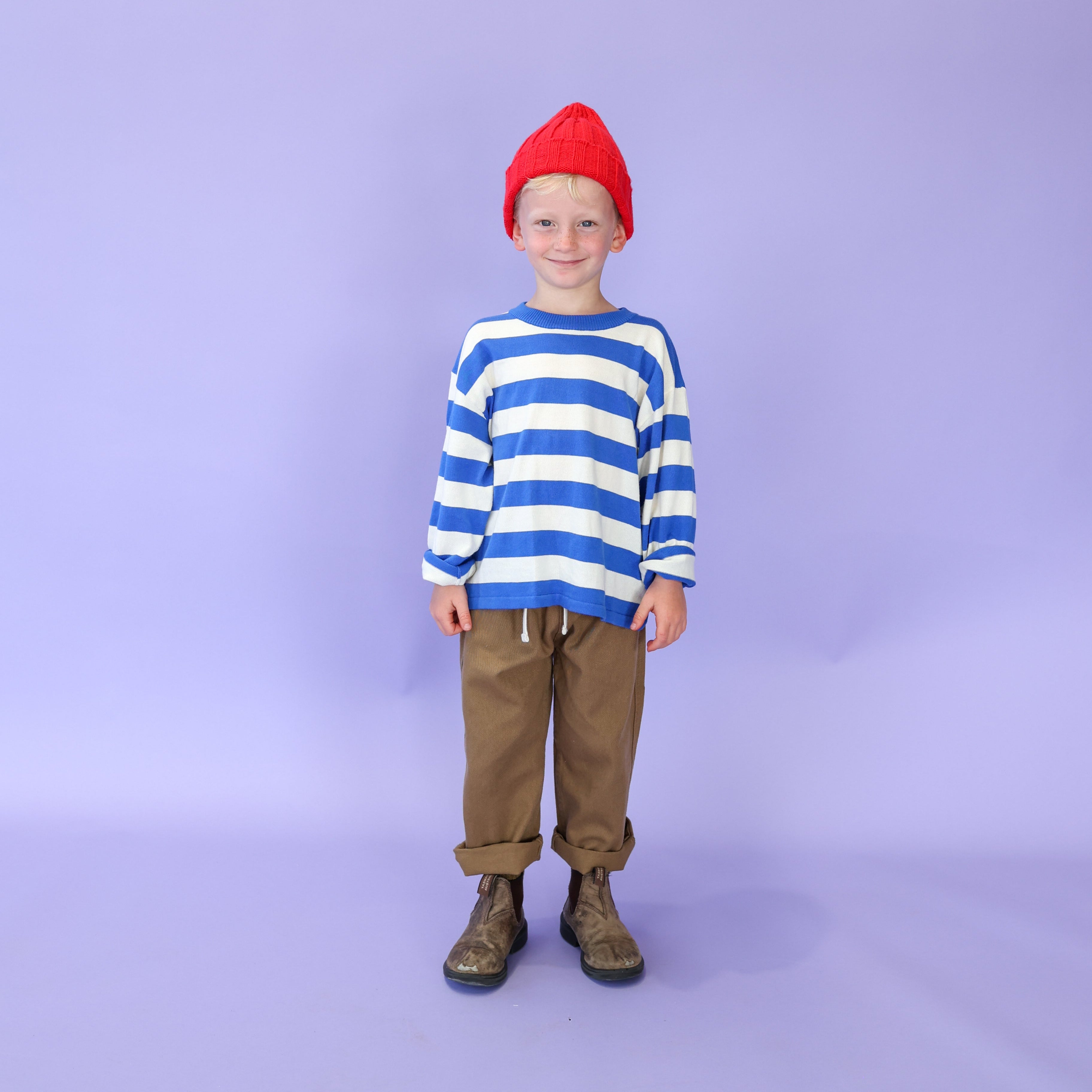 Grown Stripe Long Sleeve Tee Sea