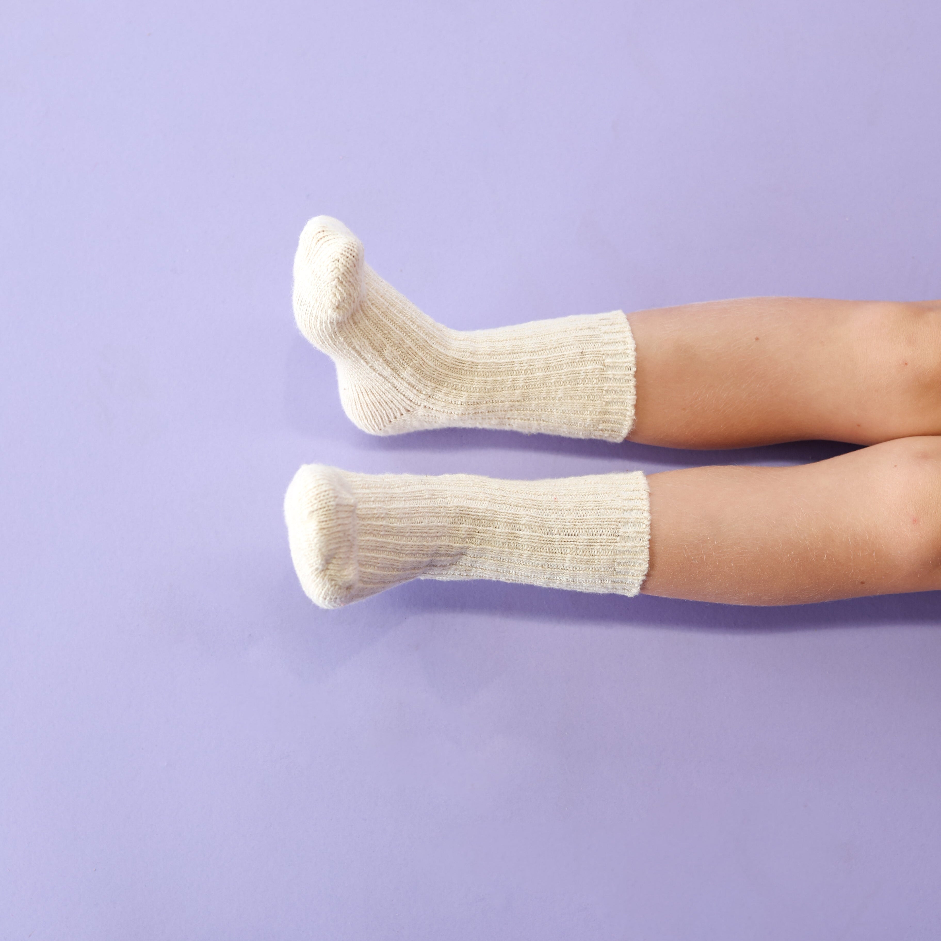 Grown Chunky Rib Socks Milk