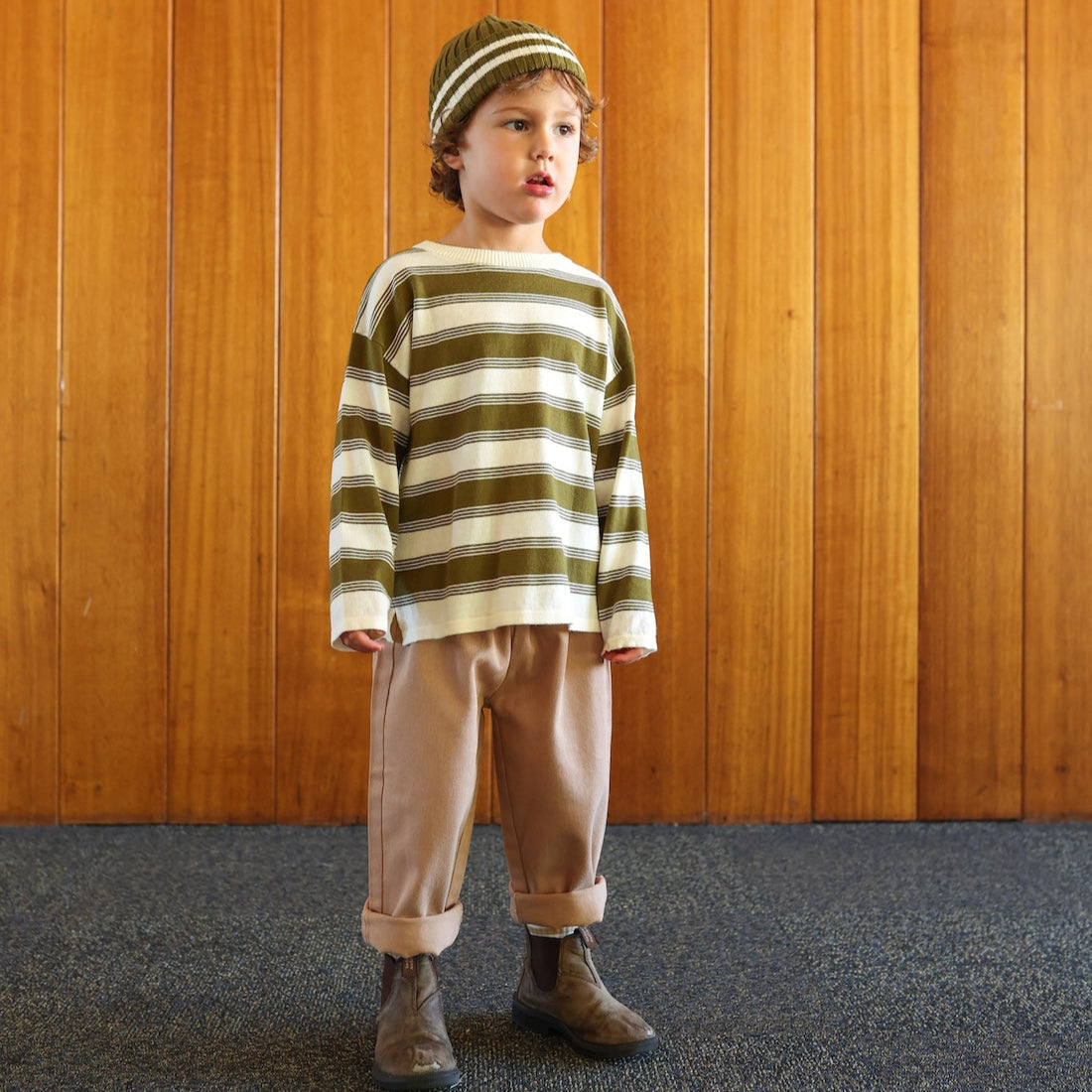 Grown Organic 7-Stripe Long Sleeve Tee - Herb