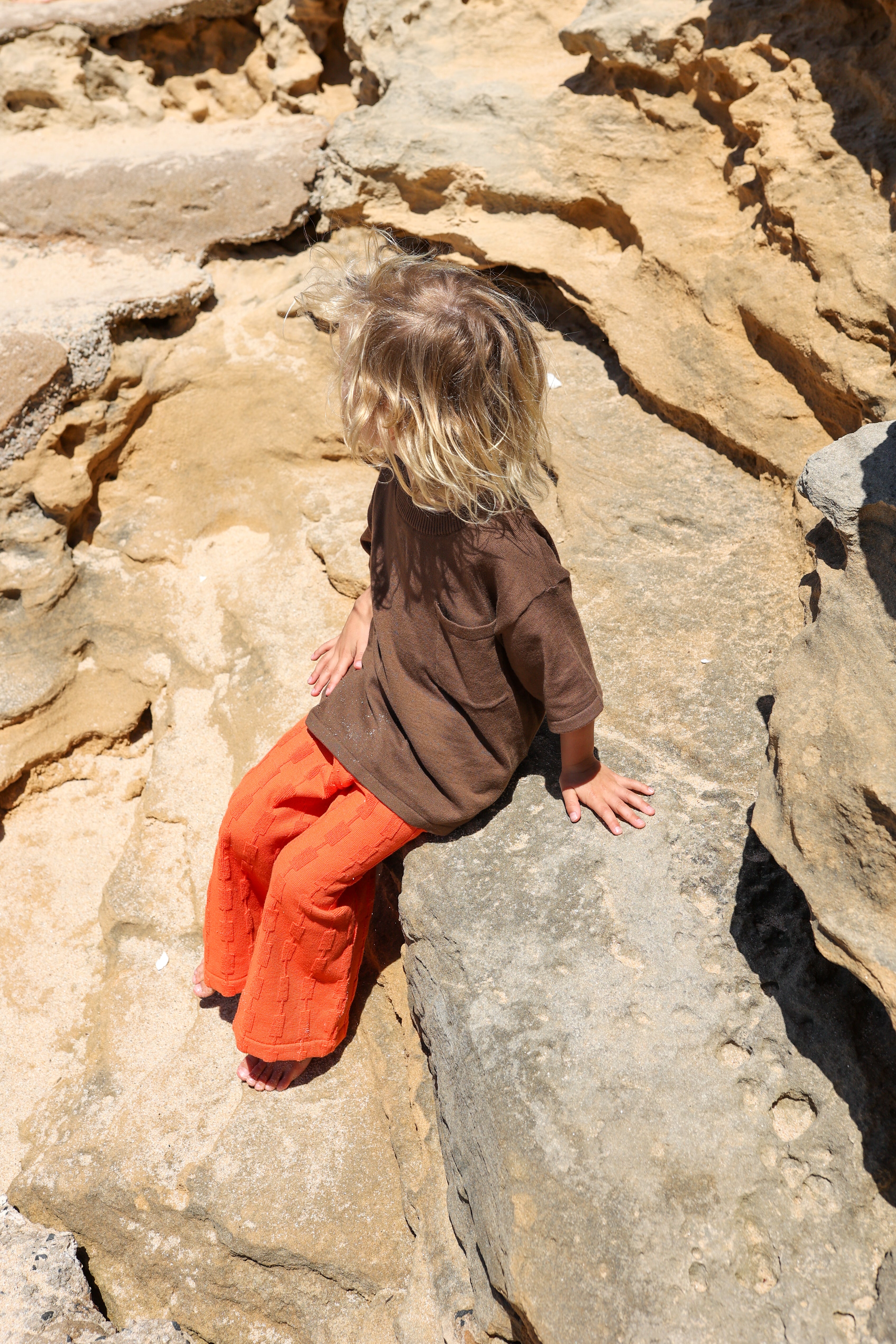 Grown Knitted Pocket Tee - Cafe