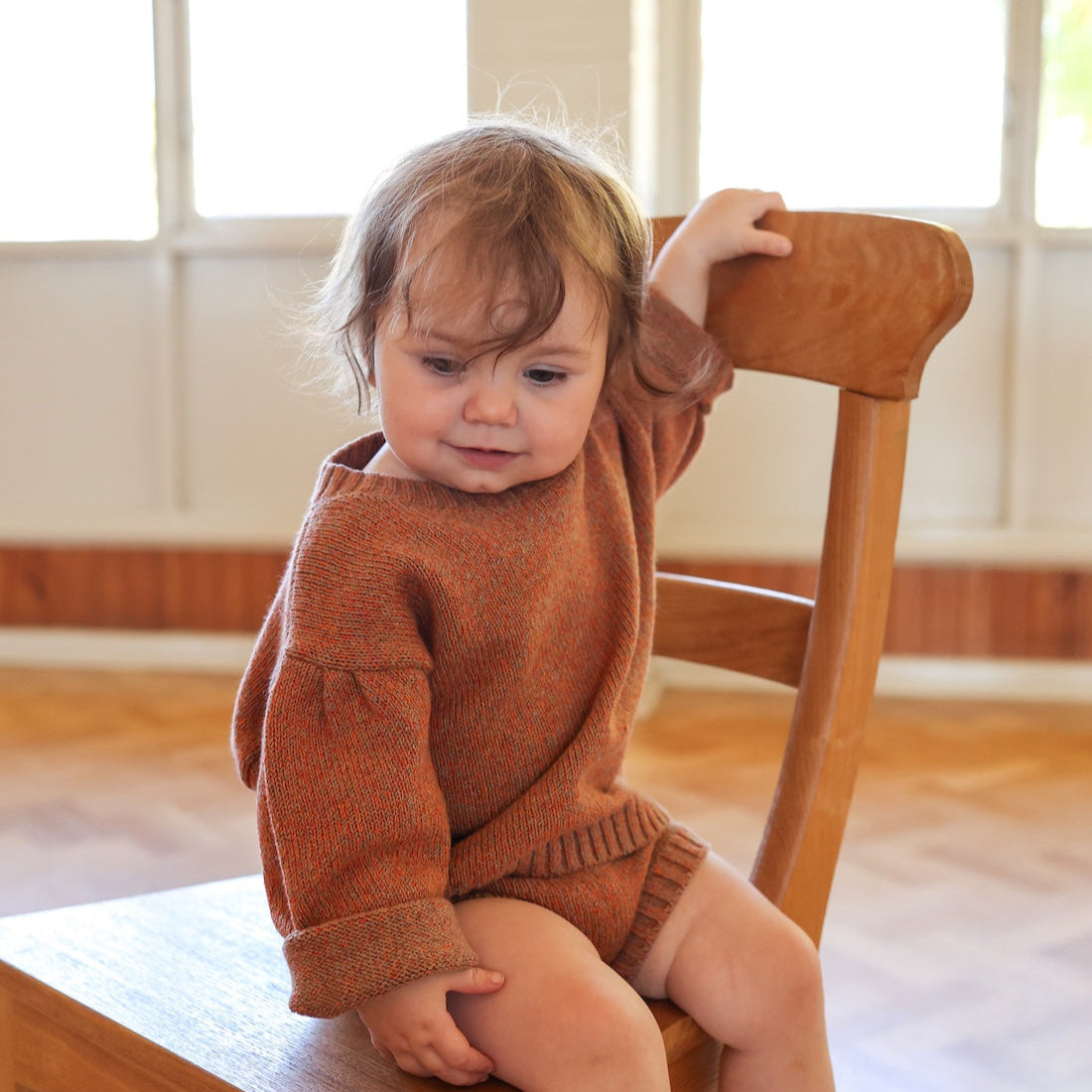 Grown Fleck Yarn Pull Over - Tawny