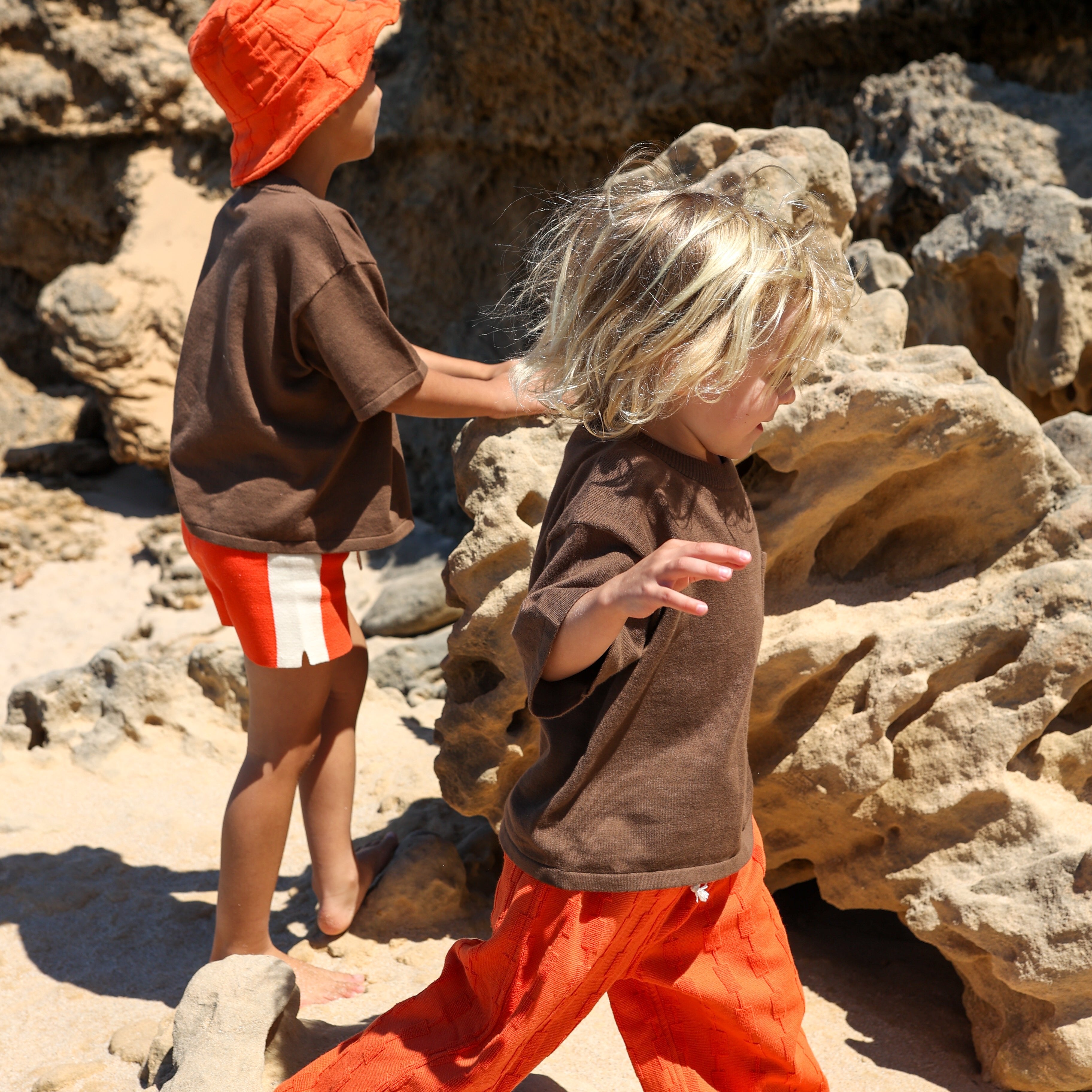 Grown Knitted Pocket Tee - Cafe