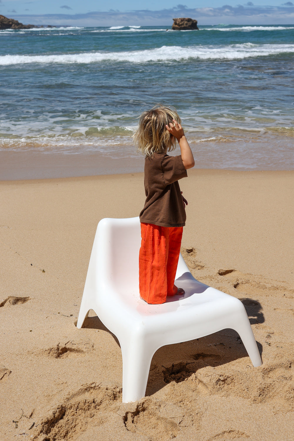 Grown Terry Pant - Blocks Rosso