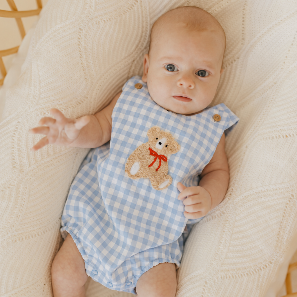 Confetti Kidz Teddy Gingham Romper