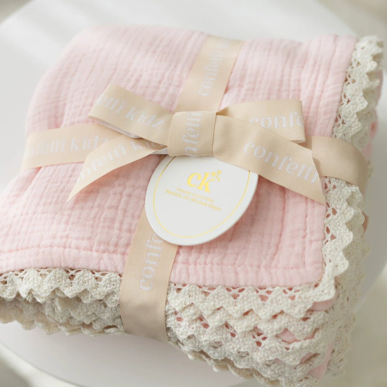 Confetti Kidz Classic Muslin Blanket | Soft Pink