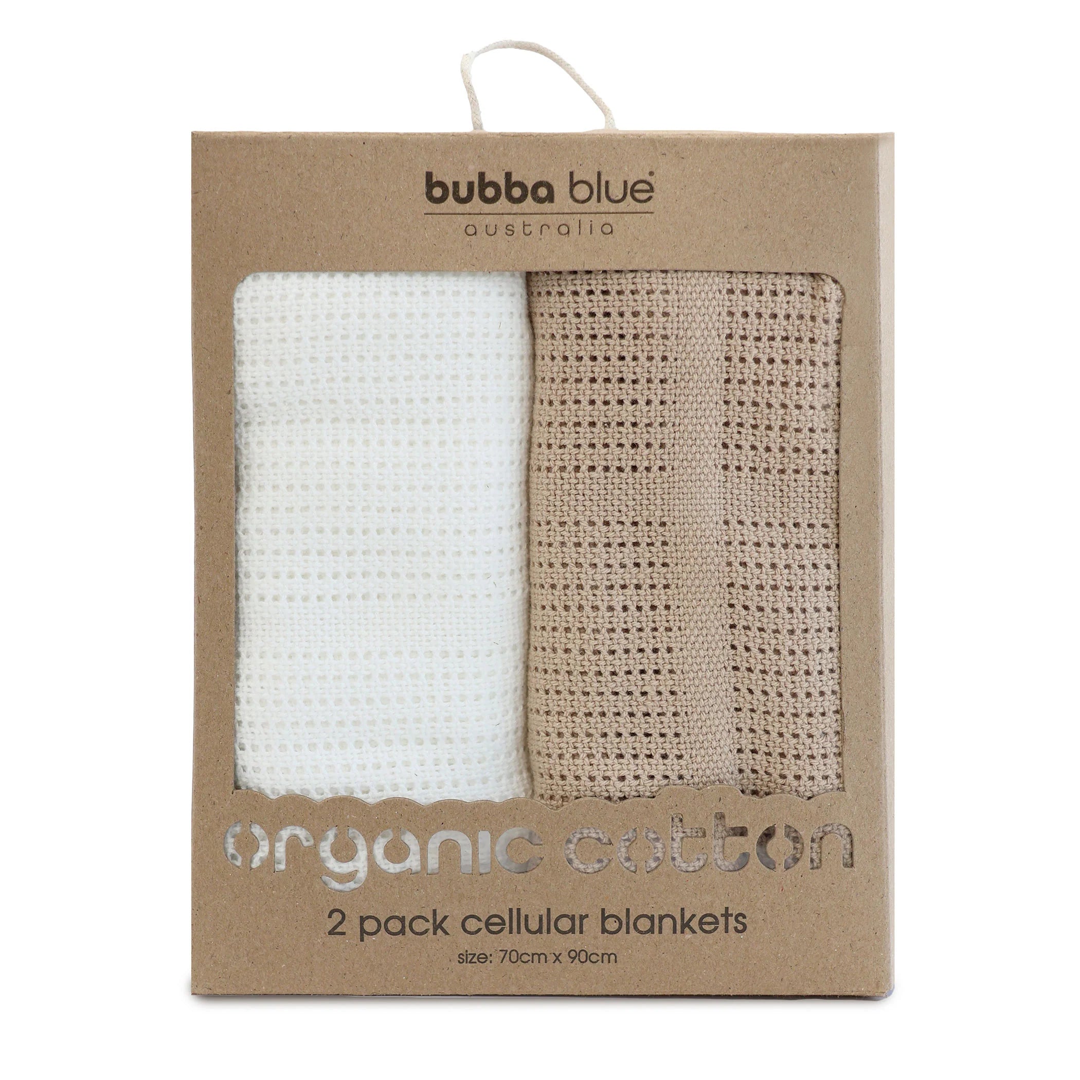 Bubba Blue Organic Cotton 2pk Cellular Blanket - Chestnut