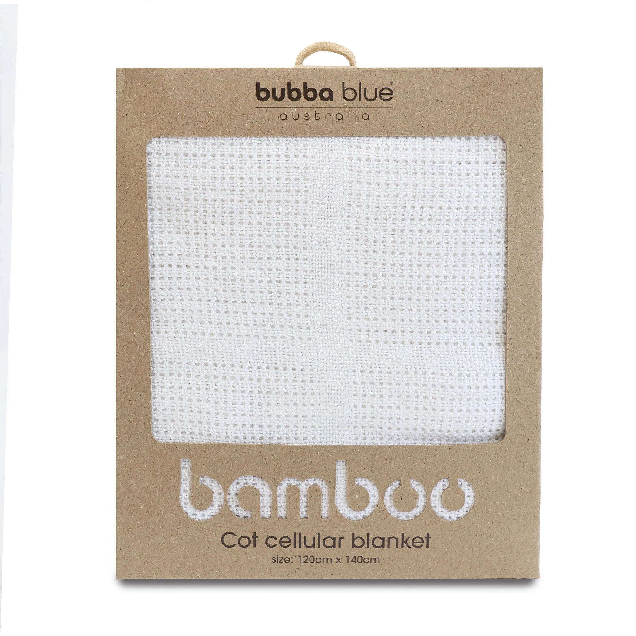Bubba Blue Bamboo White Cellular Cot Blanket