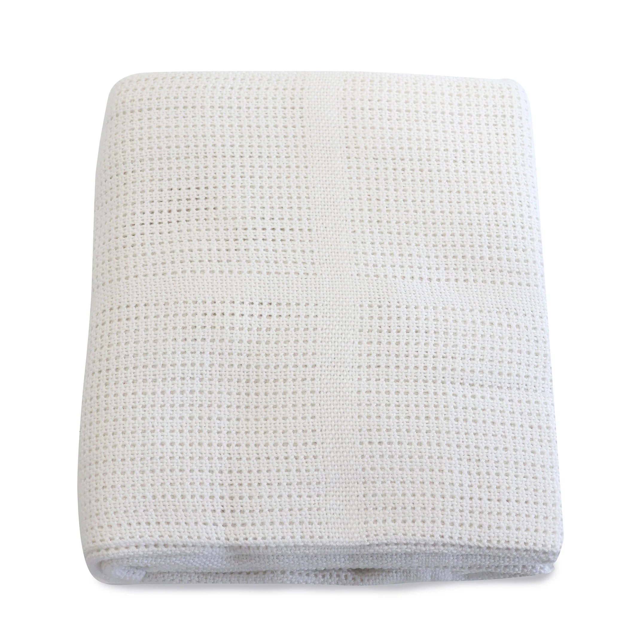 Bubba Blue Bamboo White Cellular Cot Blanket