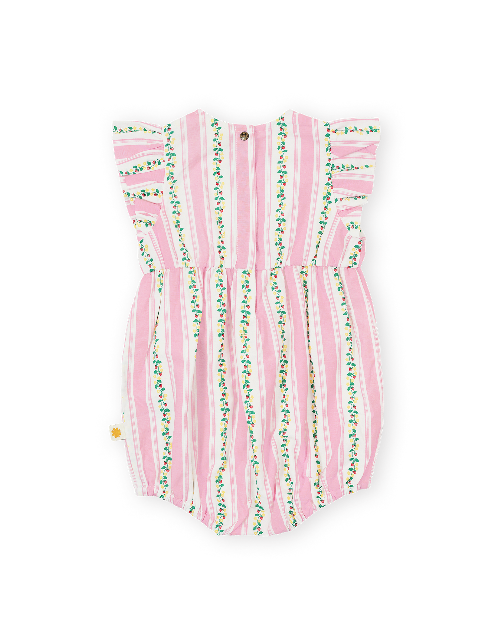 GOLDIE & ACE ANTIQUE STRIPE STRAWBERRY LANI ROMPER