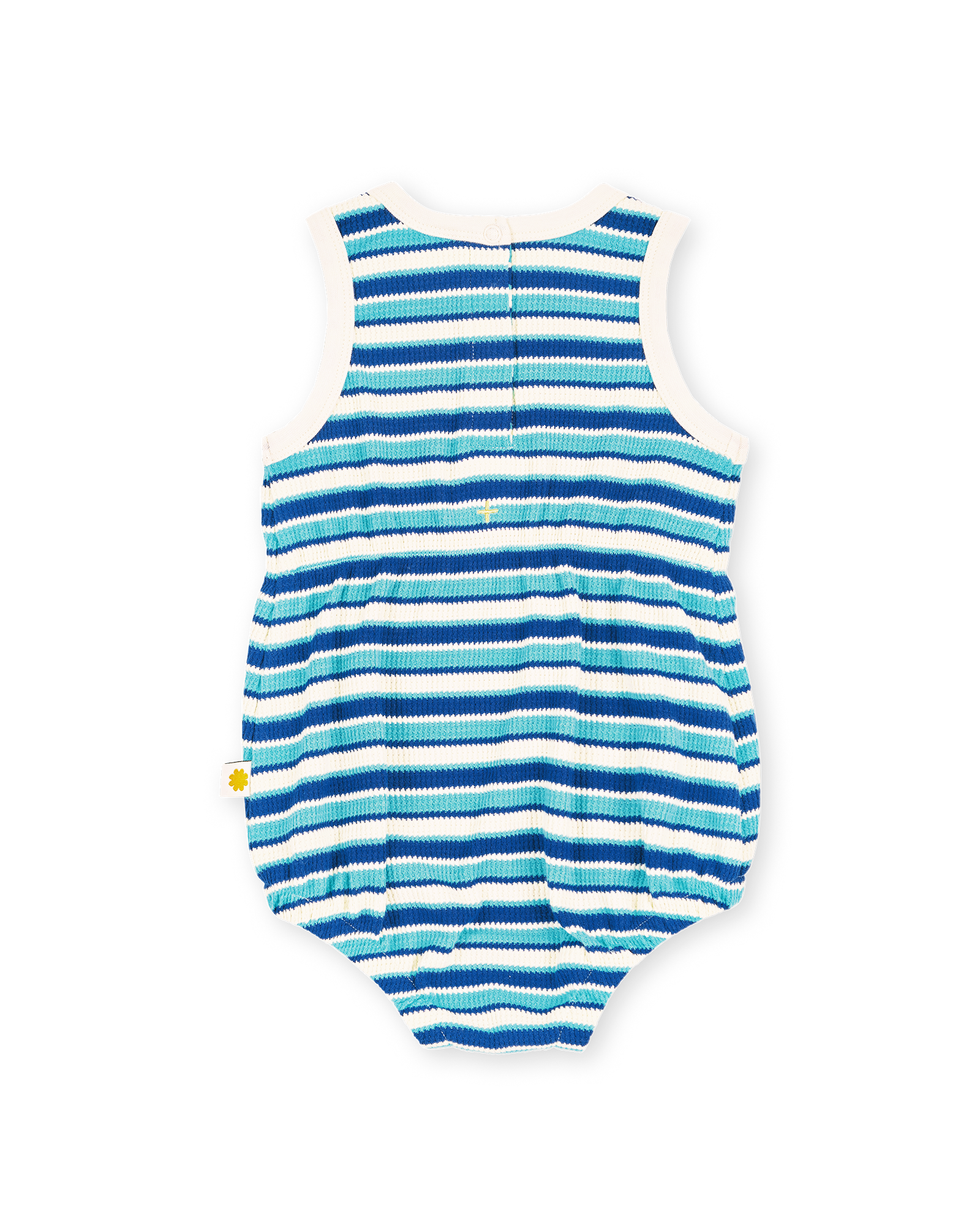 GOLDIE & ACE WAFFLE BUBBLE ROMPER BLUE