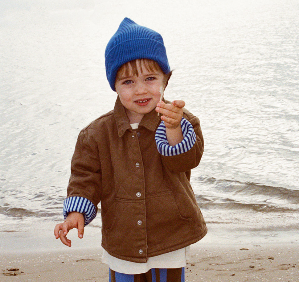 Grown Organic Quilted Denim Jacket Coffee