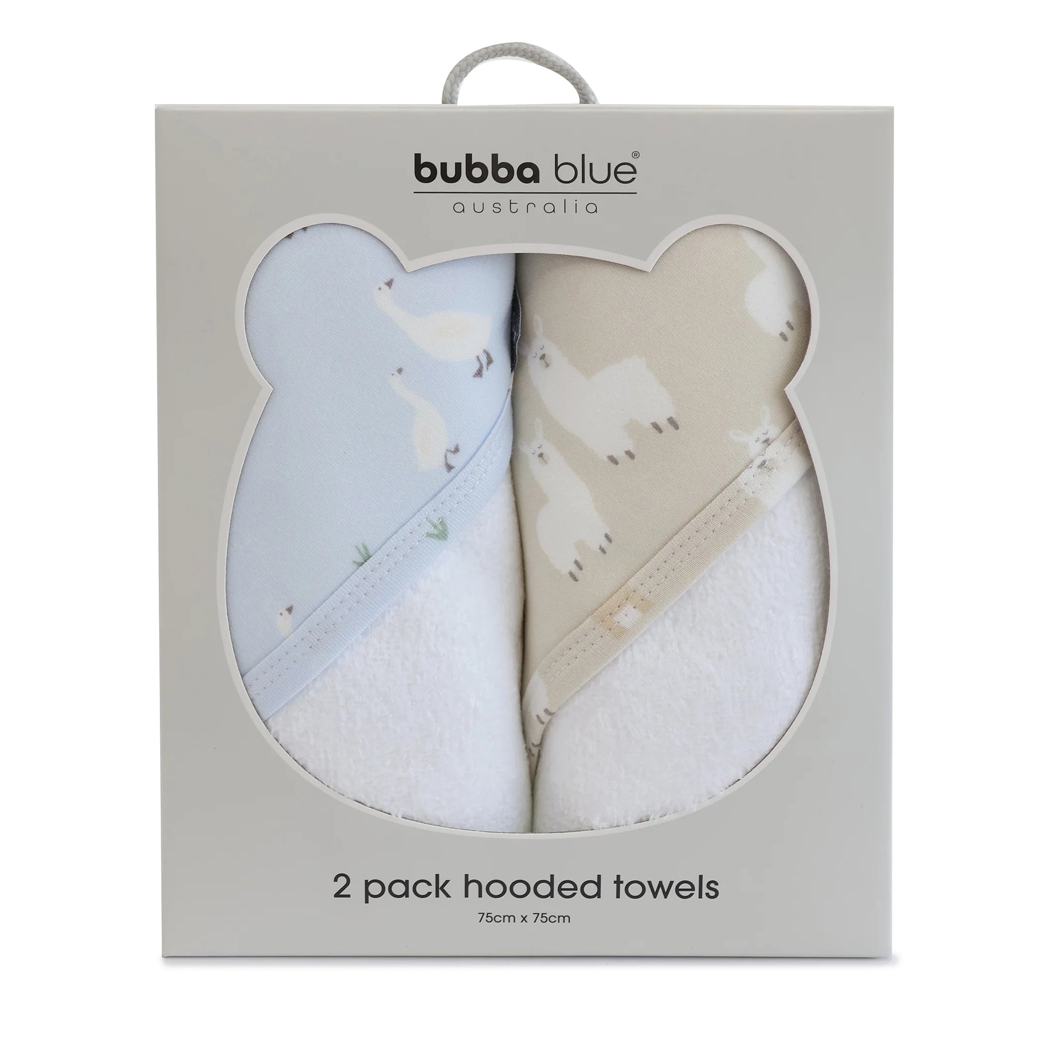 Bubba Blue Provincial 2pk Hooded Towel Sky/Almond