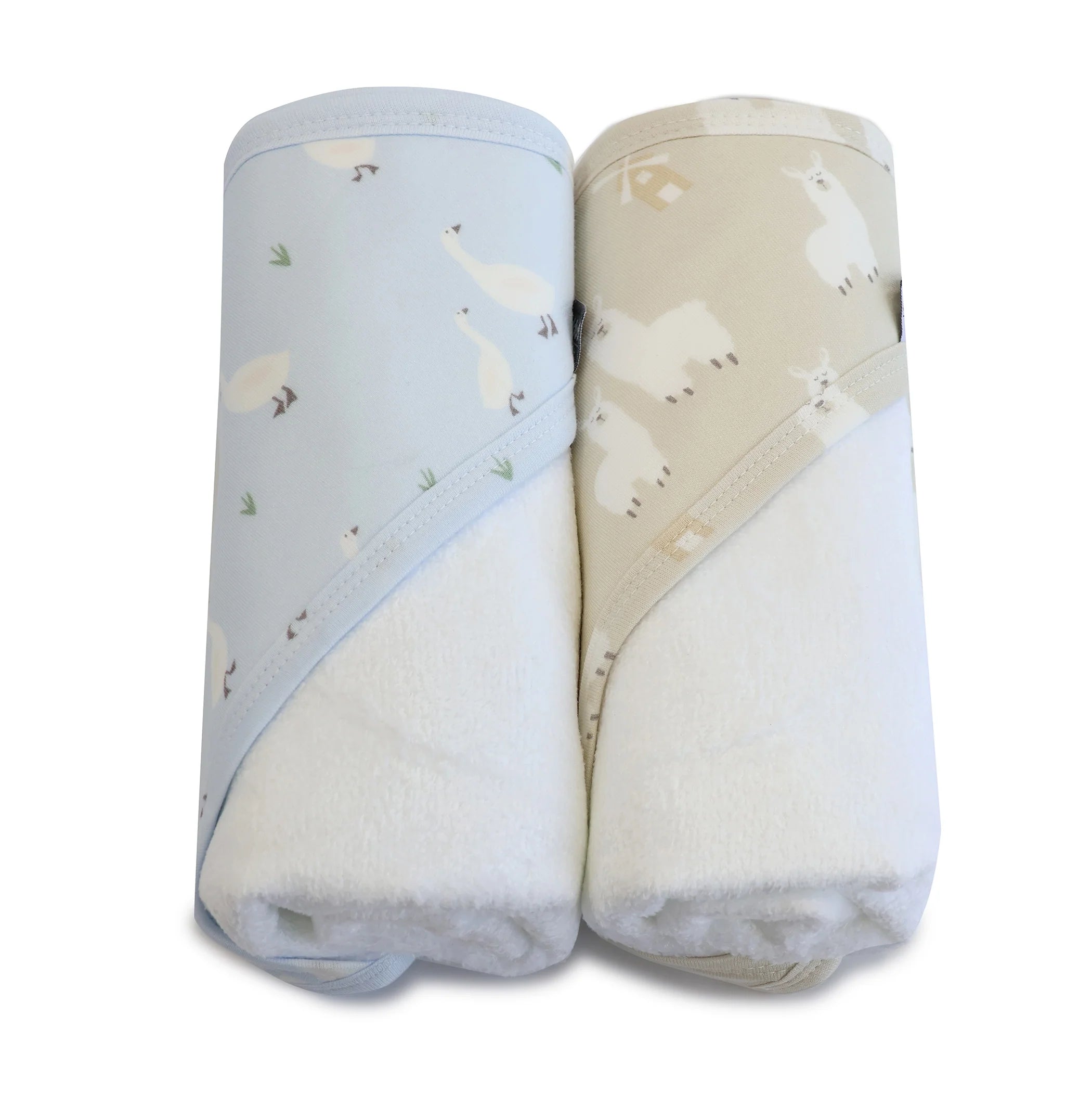 Bubba Blue Provincial 2pk Hooded Towel Sky/Almond