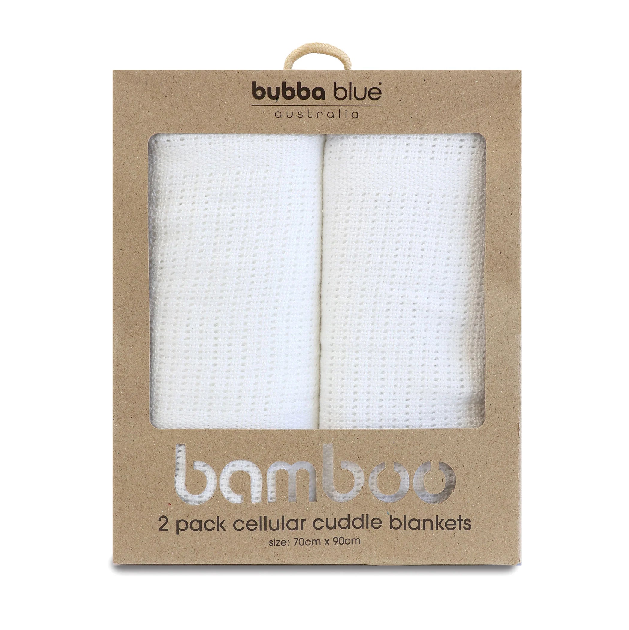 Bubba Blue Bamboo 2pk White Cellular Cuddle Blanket
