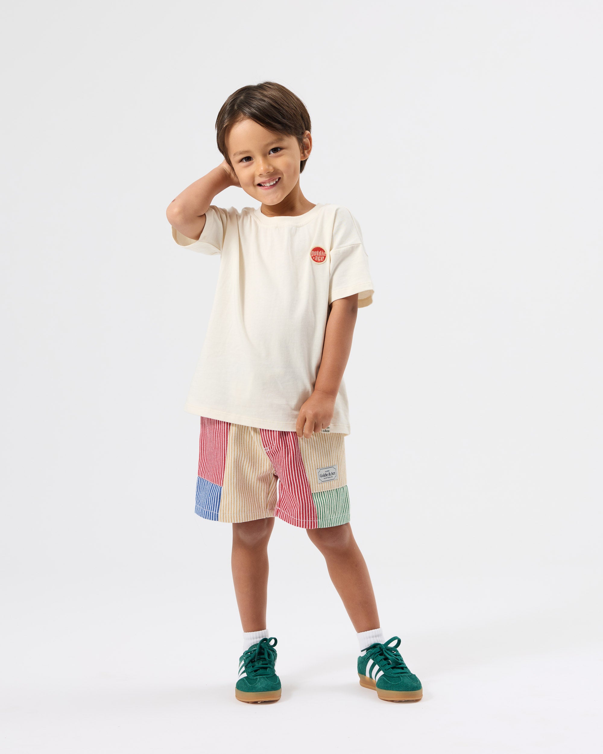 GOLDIE & ACE ESSENTIAL LOGO T-SHIRT ANTIQUE WHITE