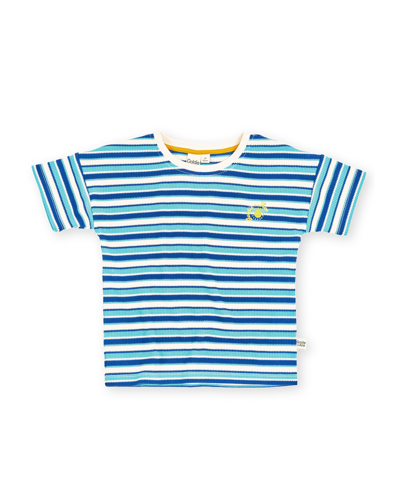 GOLDIE & ACE WAFFLE STRIPE T-SHIRT BLUE