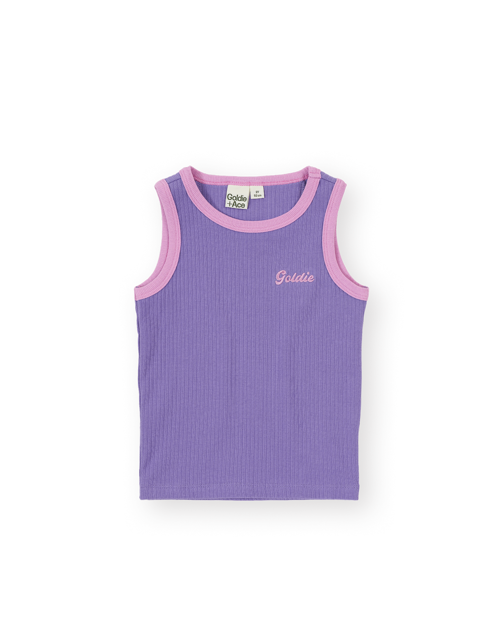 GOLDIE & ACE EMBROIDERED COLOUR POP RIB SINGLET PURPLE