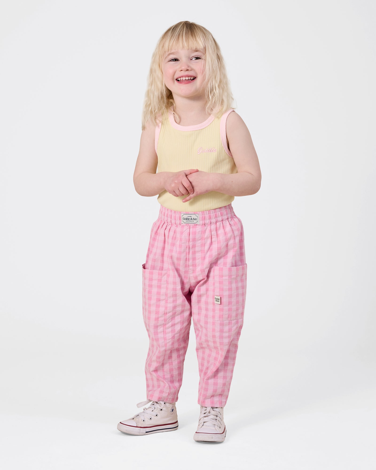GOLDIE & ACE LIGHTWEIGHT GINGHAM KIT POCKET PANT