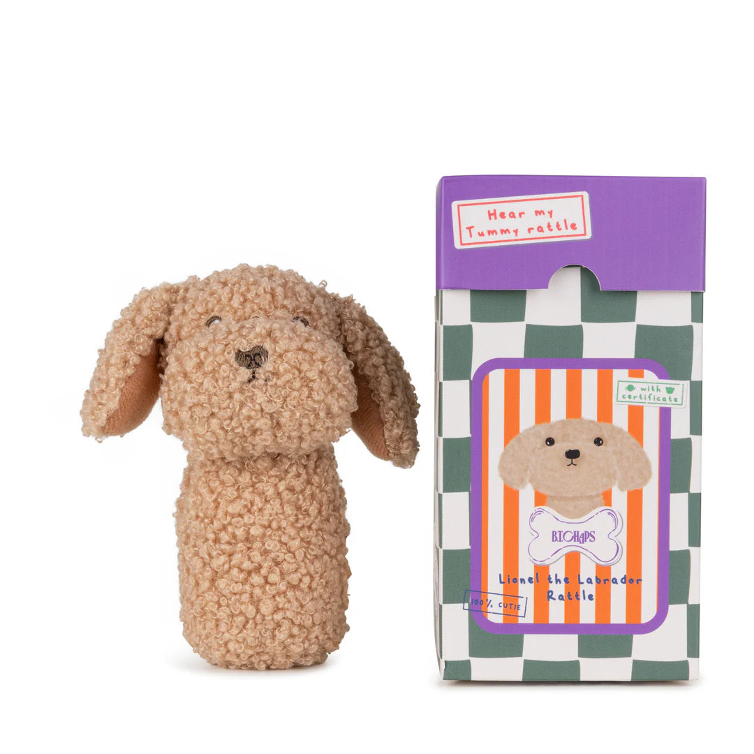 Pica Loulou Lionel the Labrador Rattle in Giftbox Eco 12cm
