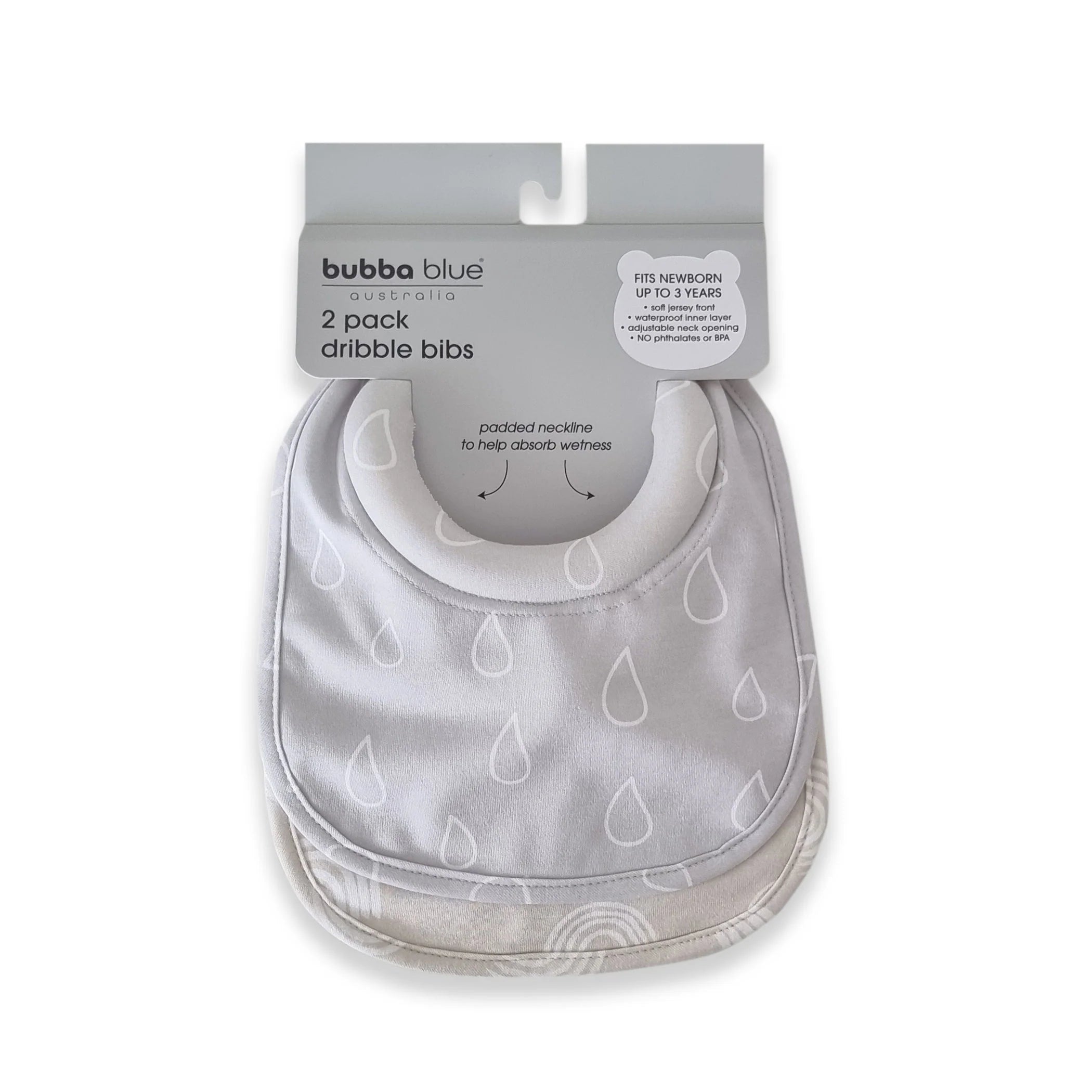 Bubba Blue Nordic Dribble Bib 2pack Grey/Sand