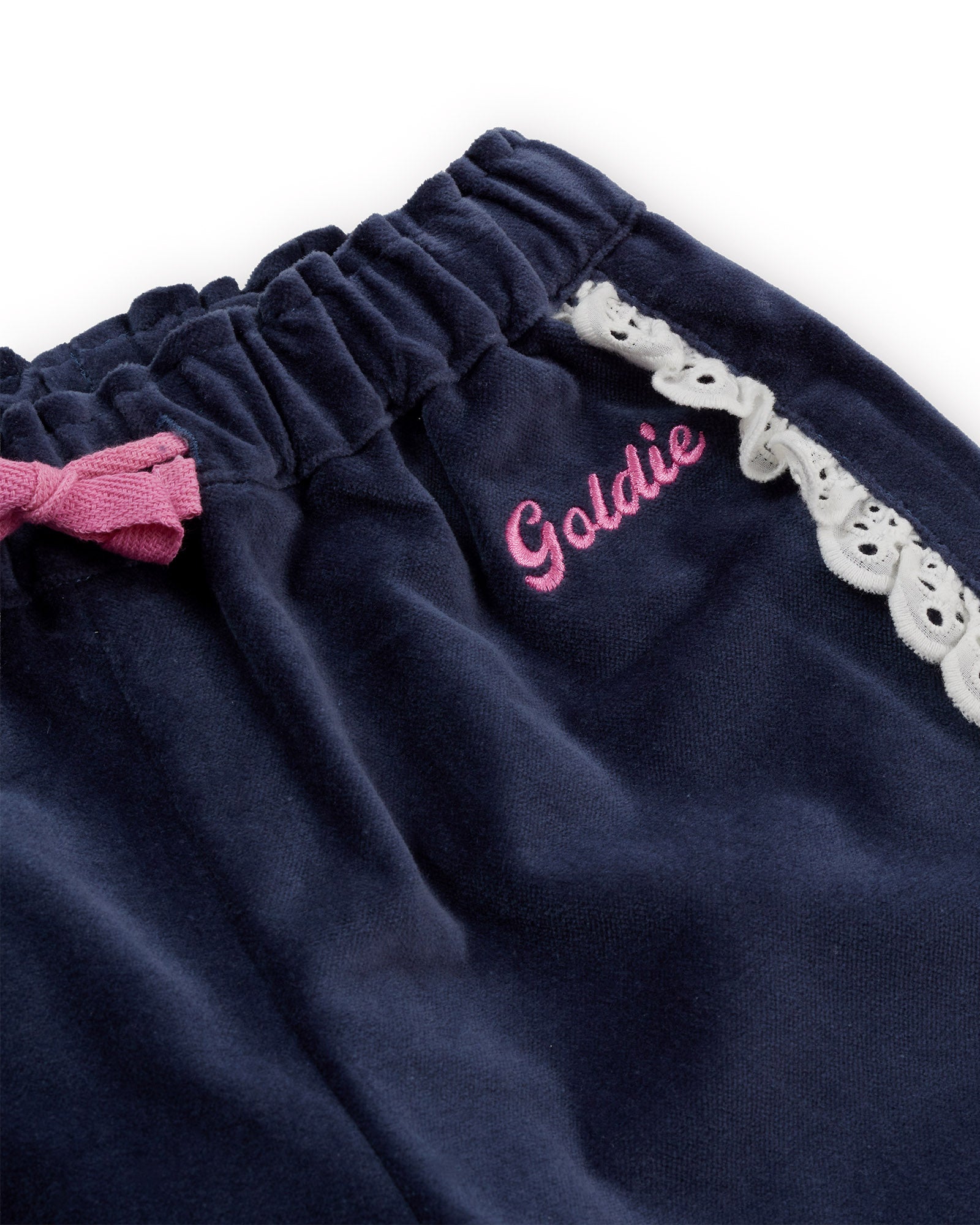 Goldie & Ace Velour Broderie Wide Leg Pant