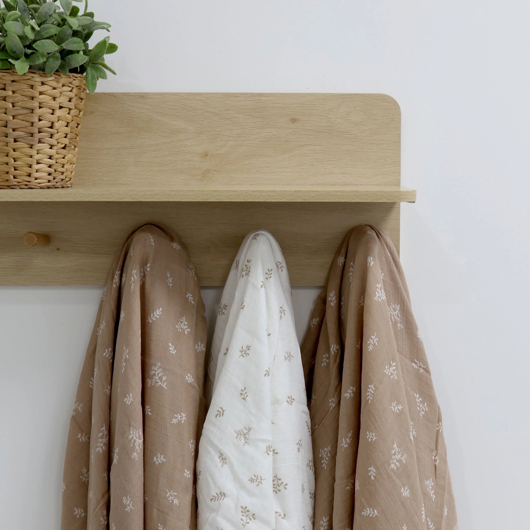 Bubba Blue Organic 3pk Muslin Wraps Chestnut