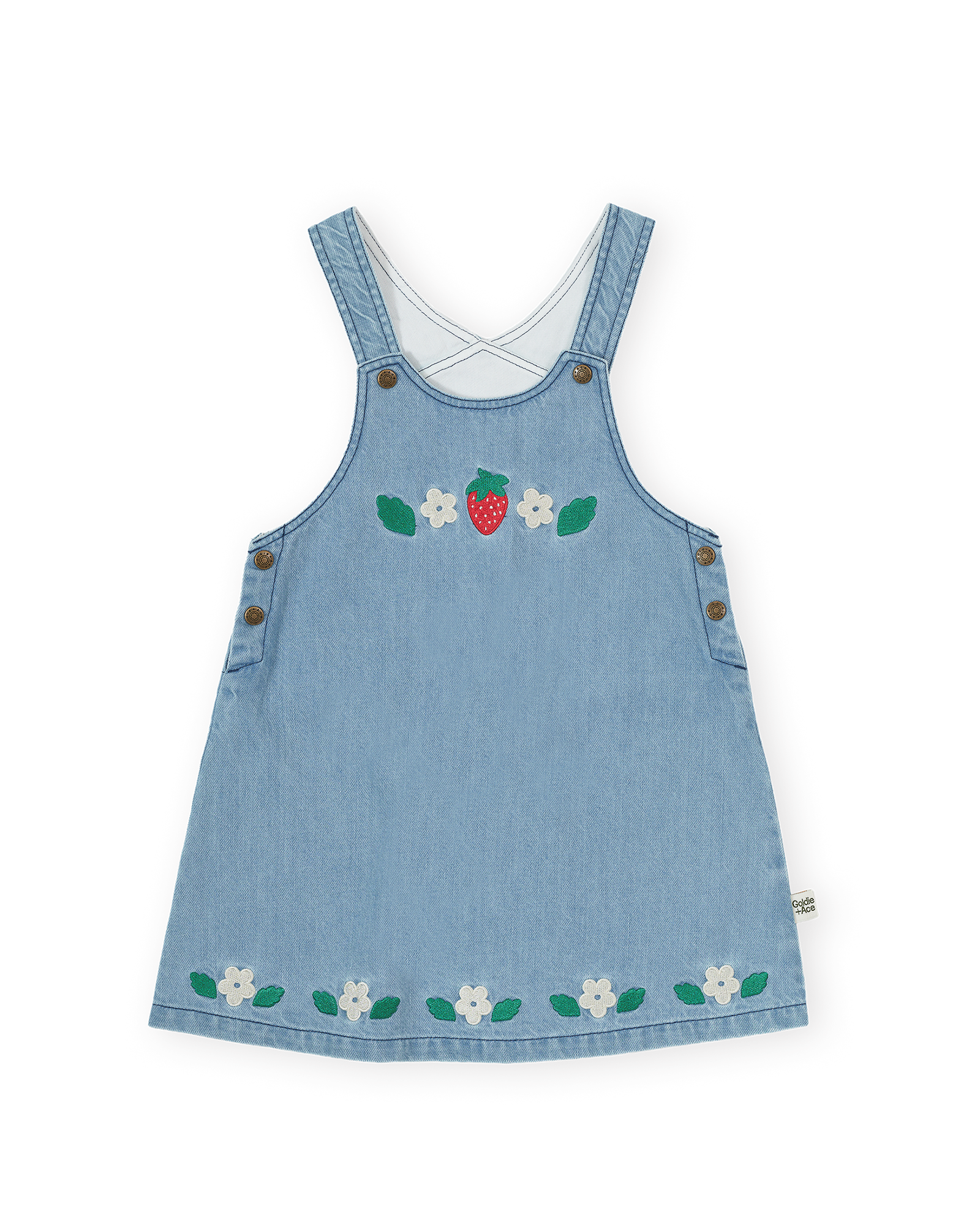 GOLDIE & ACE WILD STRAWBERRY PINAFORE DRESS