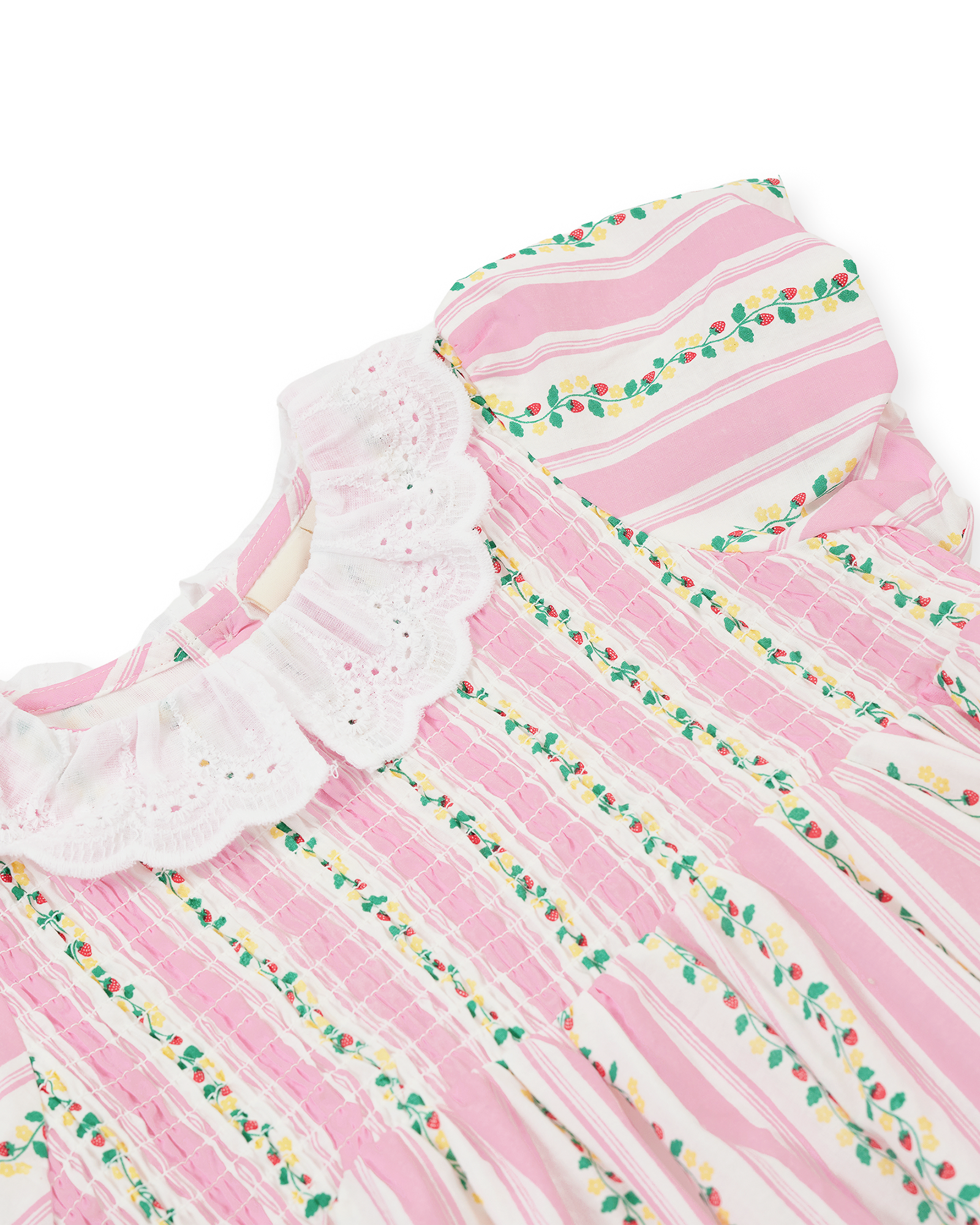 GOLDIE & ACE ANTIQUE STRIPE STRAWBERRY FLO SMOCKED DRESS