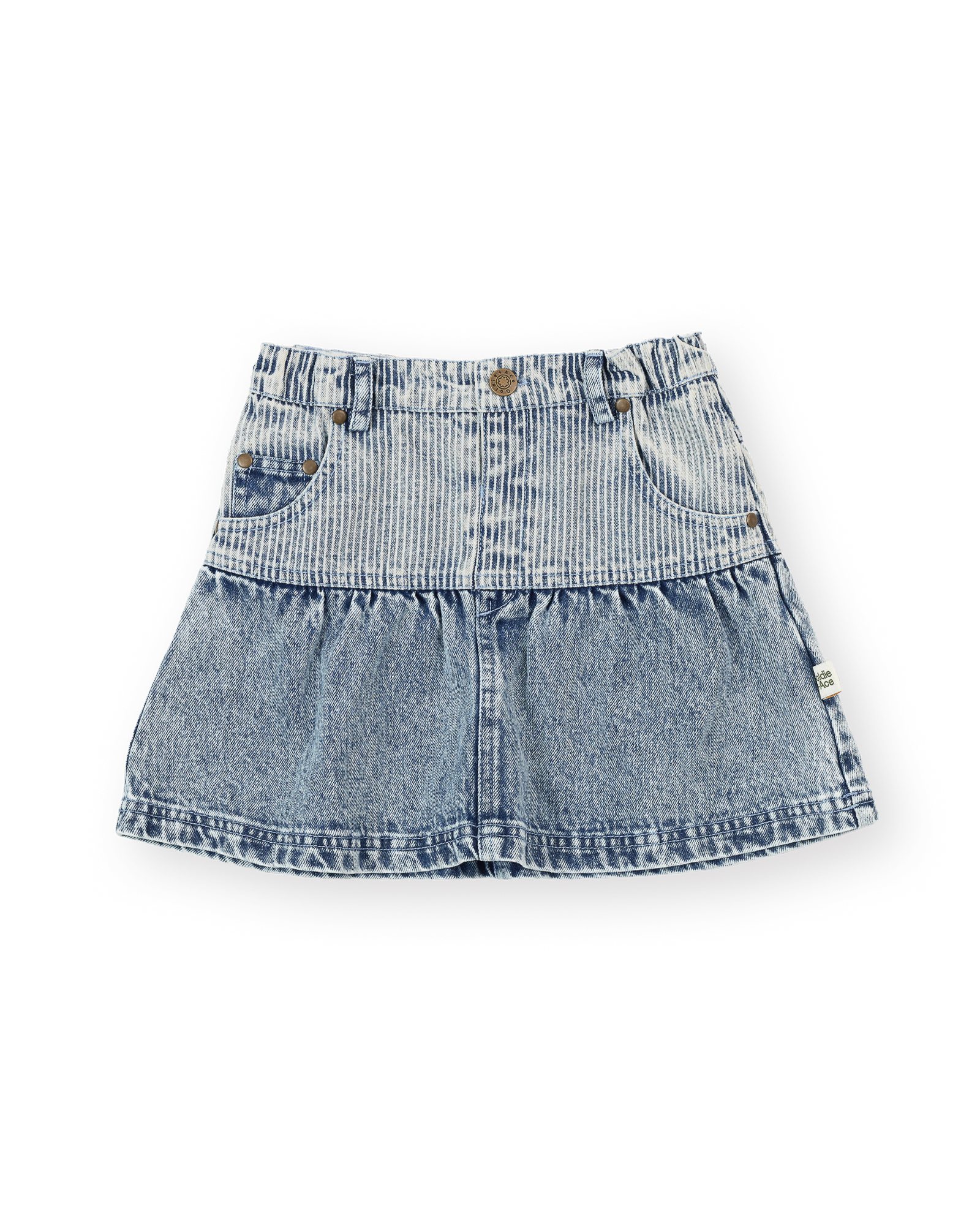 GOLDIE & ACE PINSTRIPE PEPLUM DENIM SKIRT