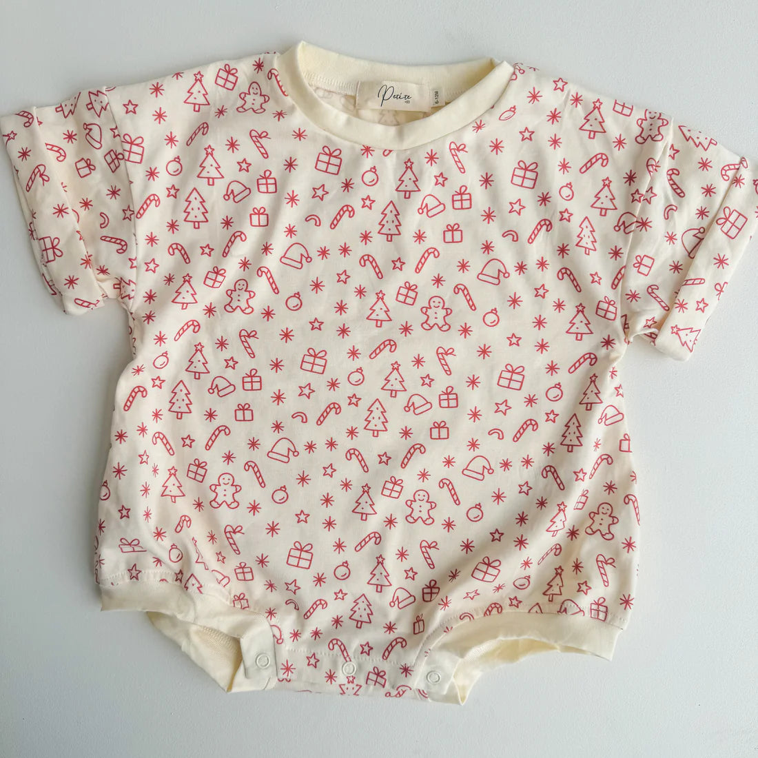 Petite Co Christmas Print Tshirt Romper