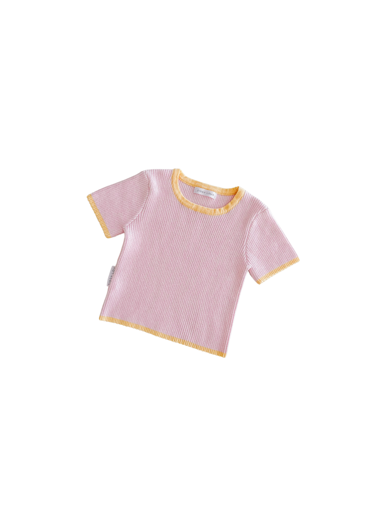 Ziggy Lou Ribbed Tee - Clementine