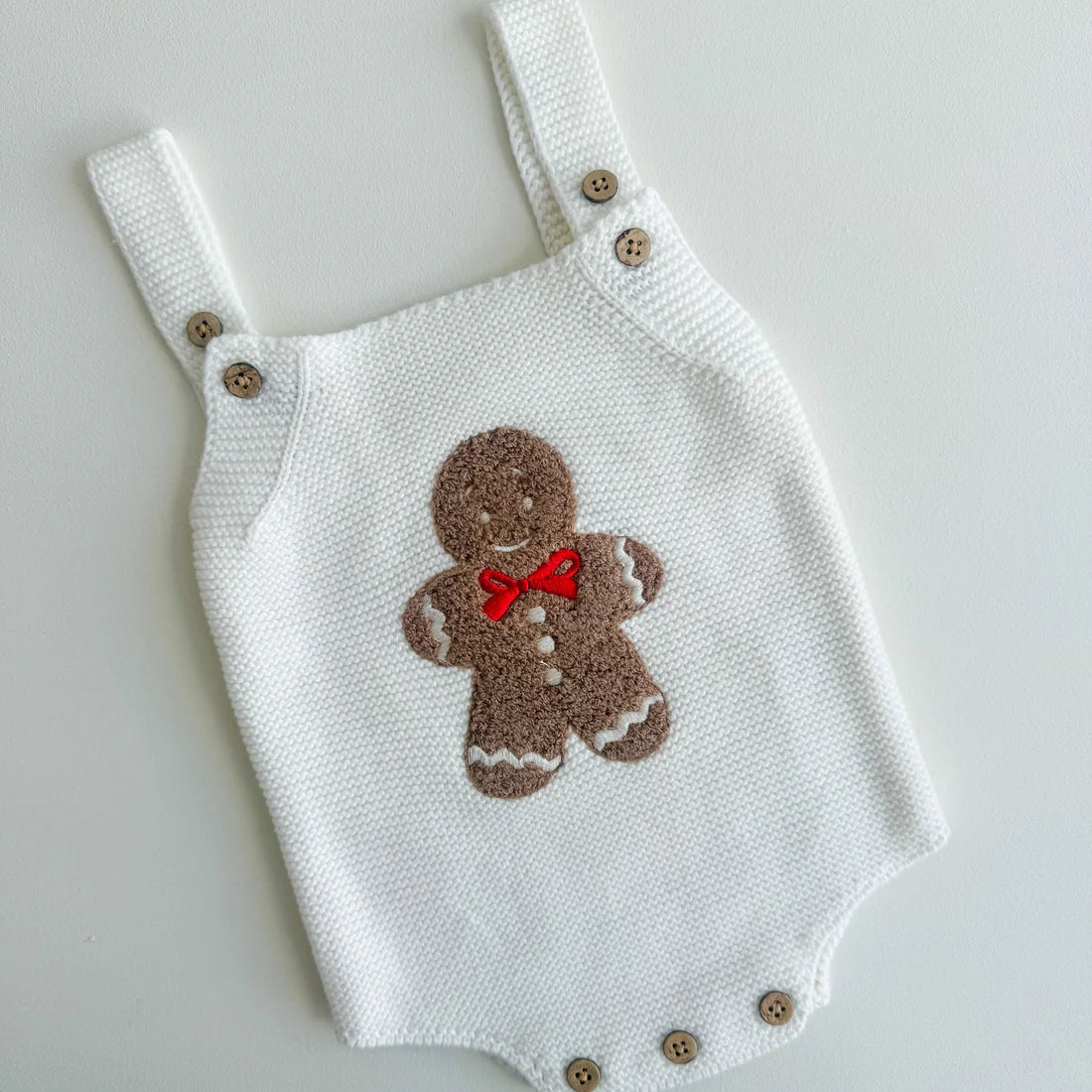 Petite + Co Ginger Bread Sherpa Romper 0-3m