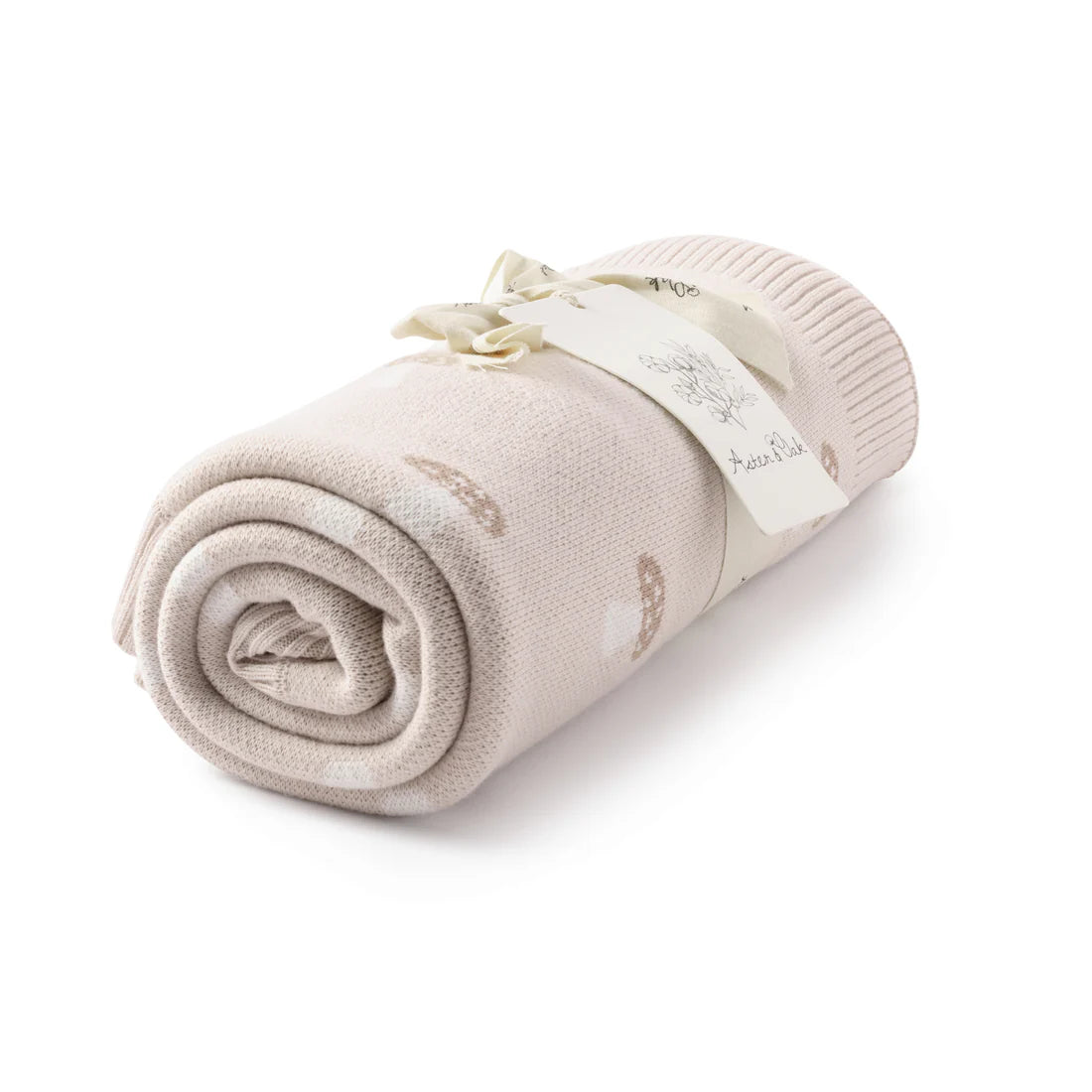 Aster & Oak Mushroom Knit Blanket