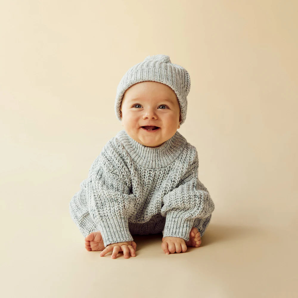 Wilson & Frenchy Moss Speckle Organic Knitted Jumper