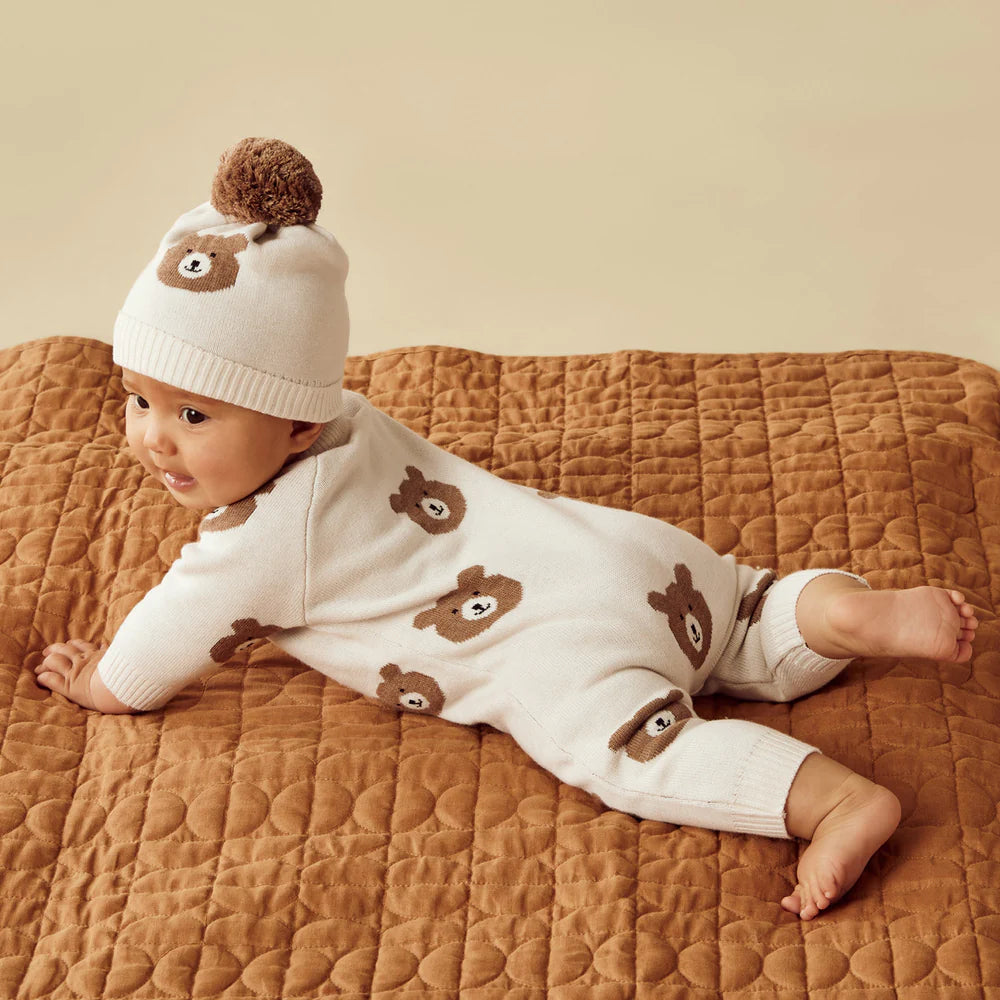 Wilson & Frenchy Beary Cute Organic Knitted Jacquard Hat