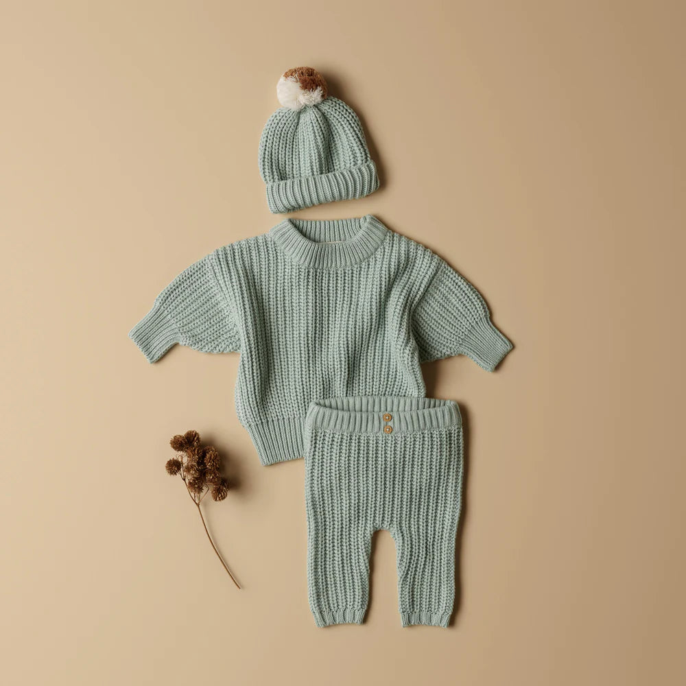 Wilson & Frenchy Duck Egg Organic Knitted Legging