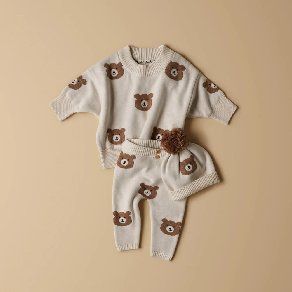 Wilson & Frenchy Beary Cute Organic Knitted Jacquard Legging