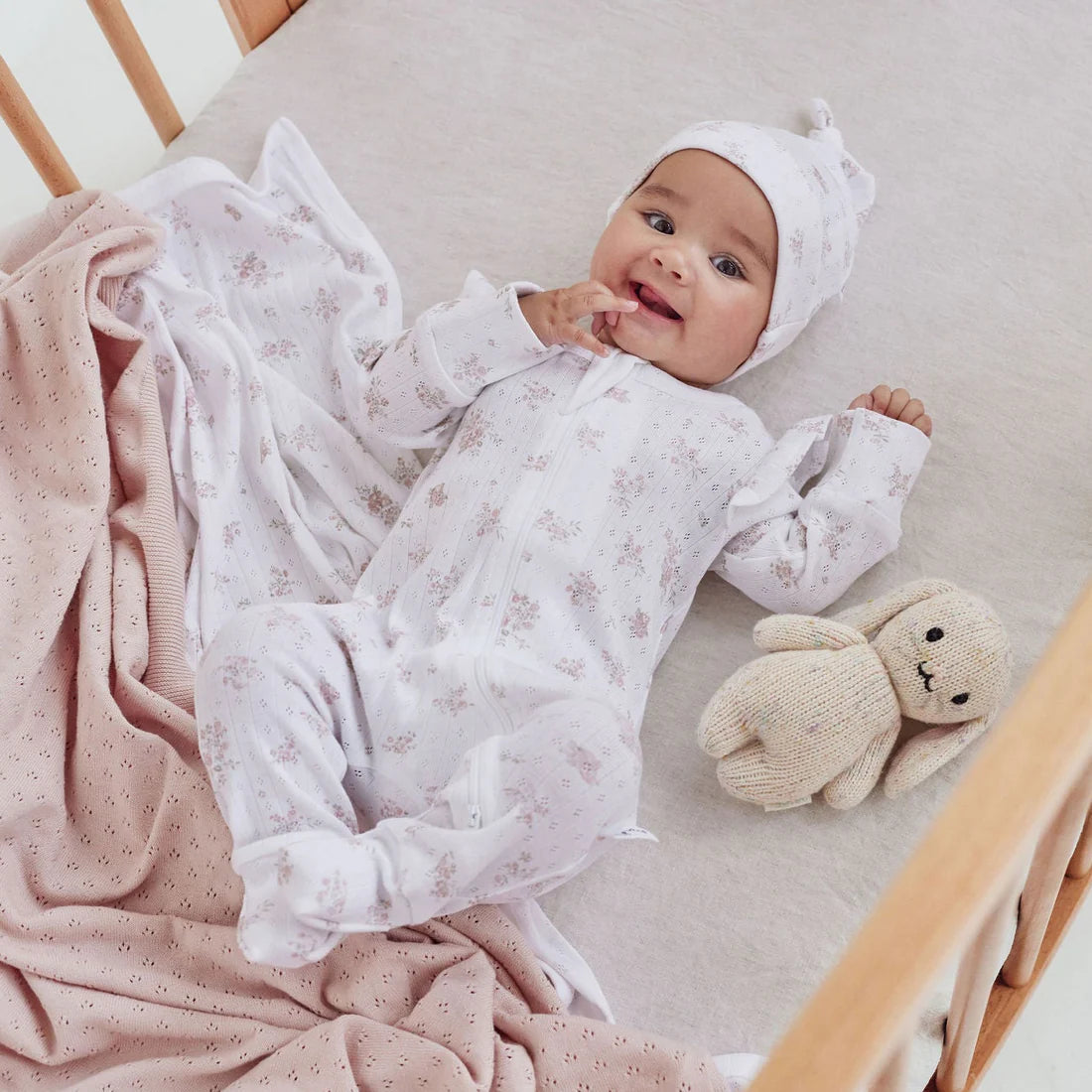Aster & Oak Posy Floral Zip Romper