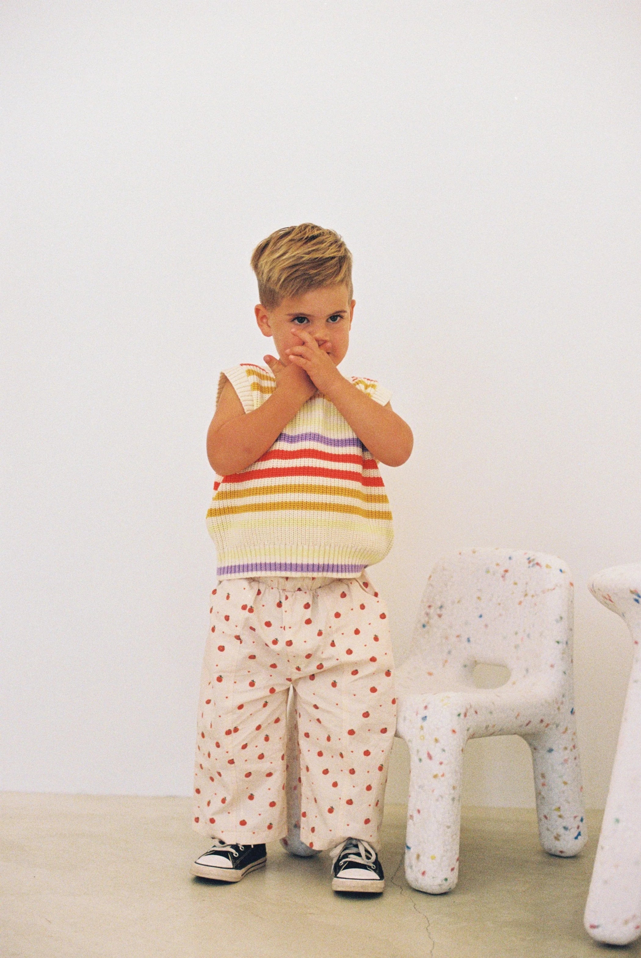 Sunday Siblings Happy Tomato Pants- Red