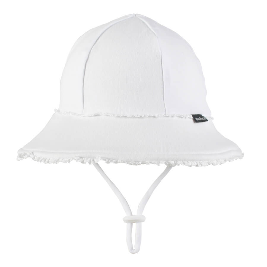 Beadhead Hats Toddler Bucket Hat- Ruffle Trim White