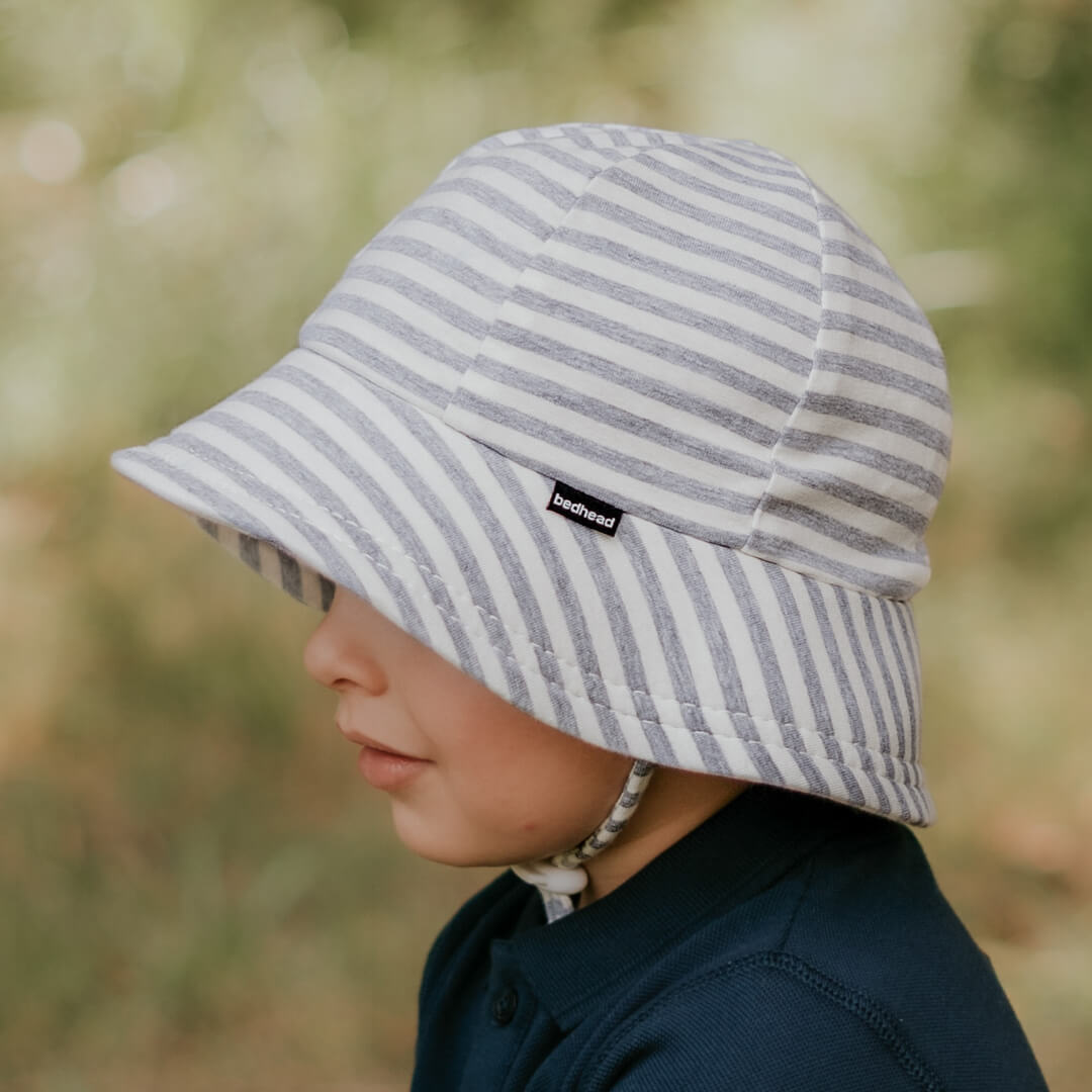 Bedhead Toddler Bucket Sun Hat - Grey Stripe