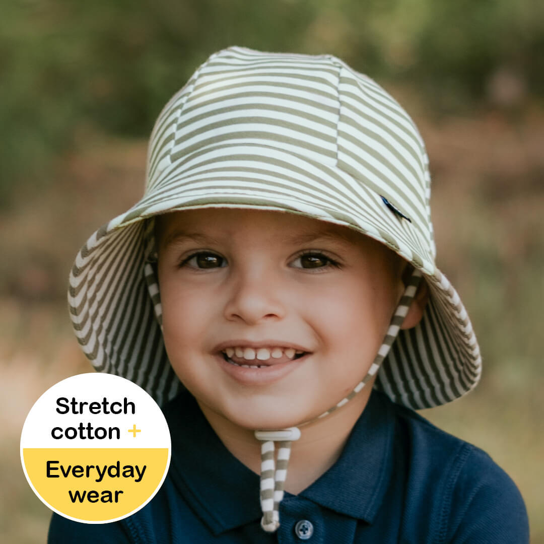 Bedhead Toddler Bucket Sun Hat - Khaki Stripe