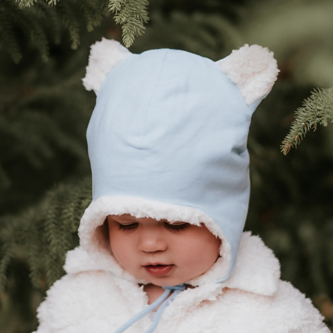 Bedheads Fleecy Baby Beanie - Baby Blue Marle