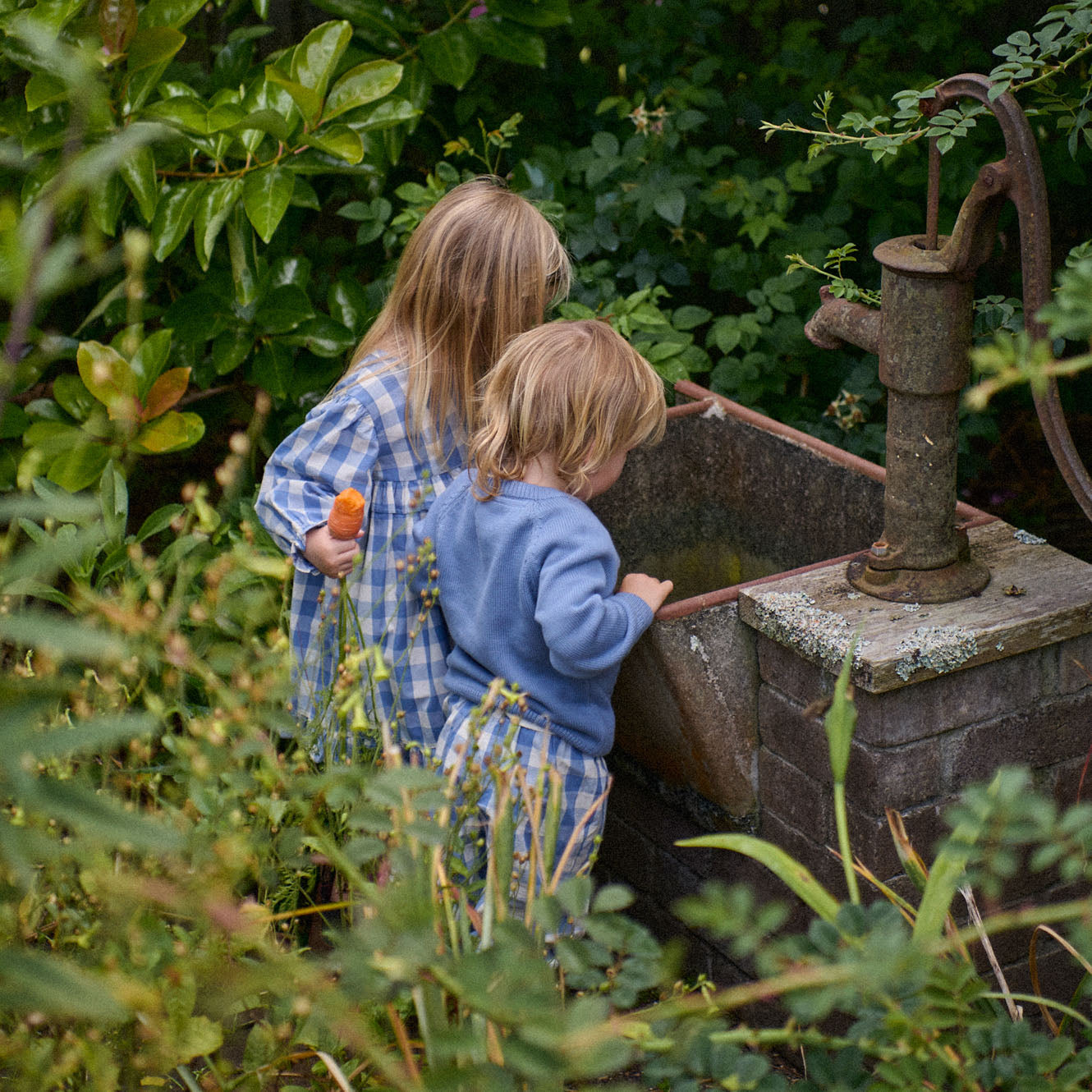 Nature Baby Billy Jumper -Dusky Blue Cable Knit