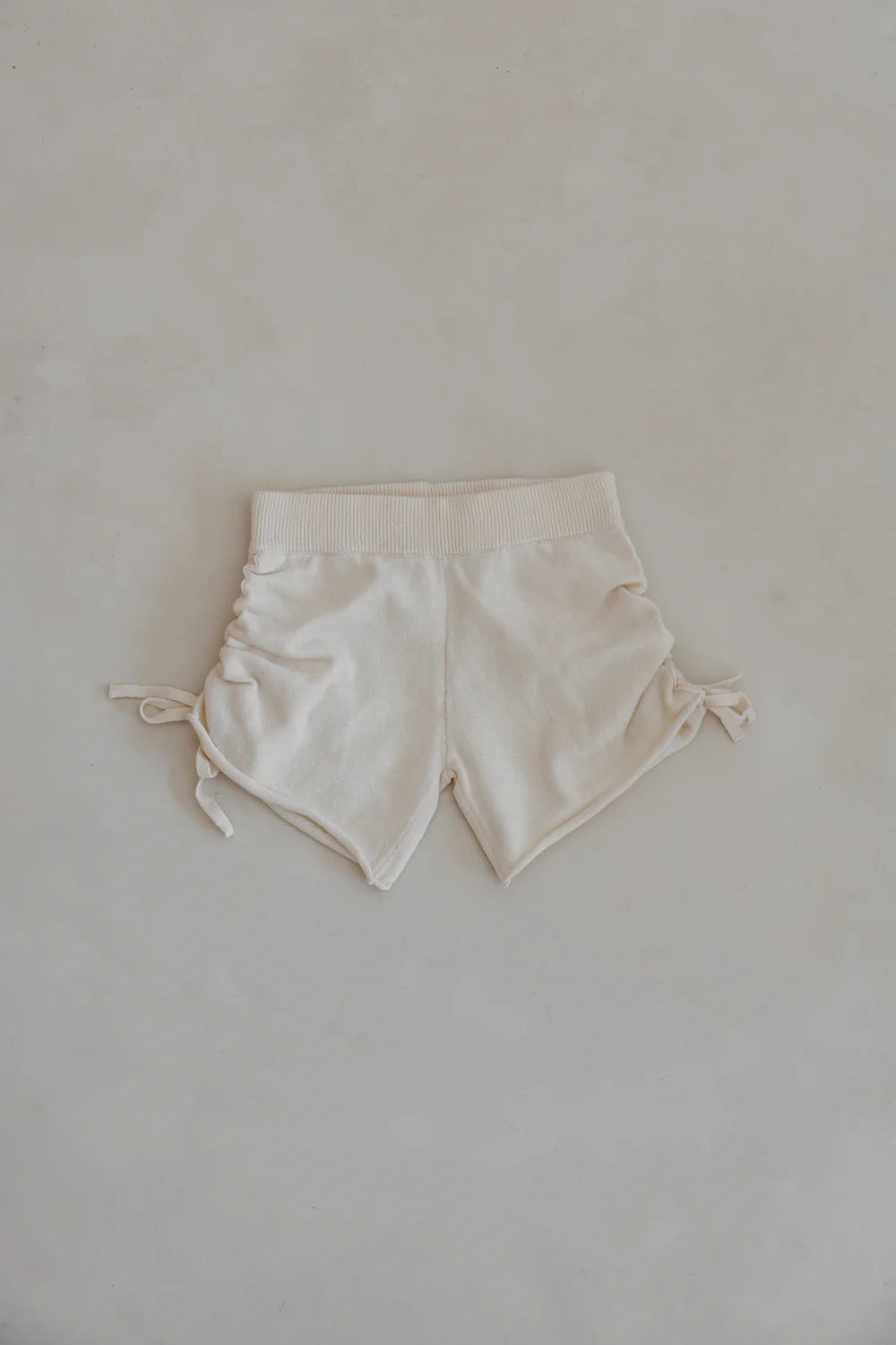 Belle & Sun Gathered Knit Shorts - Natural