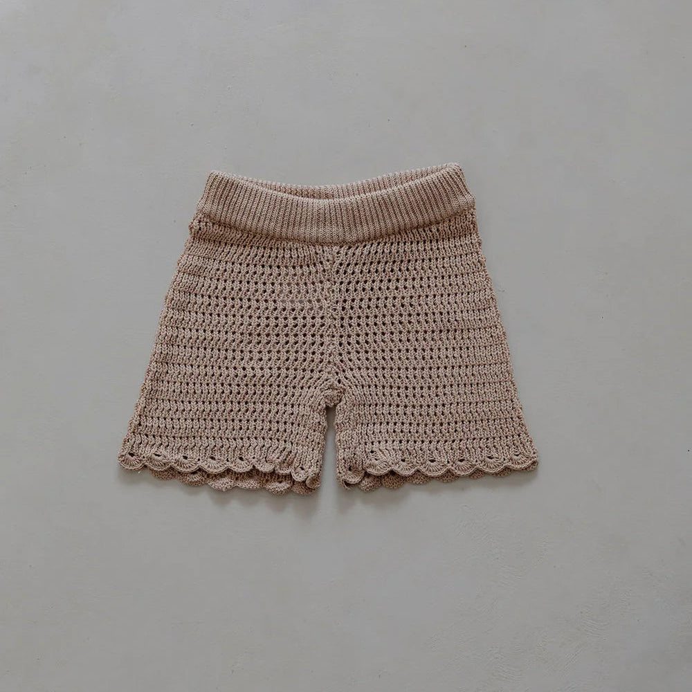Belle & Sun Crochet Shorts - Sand