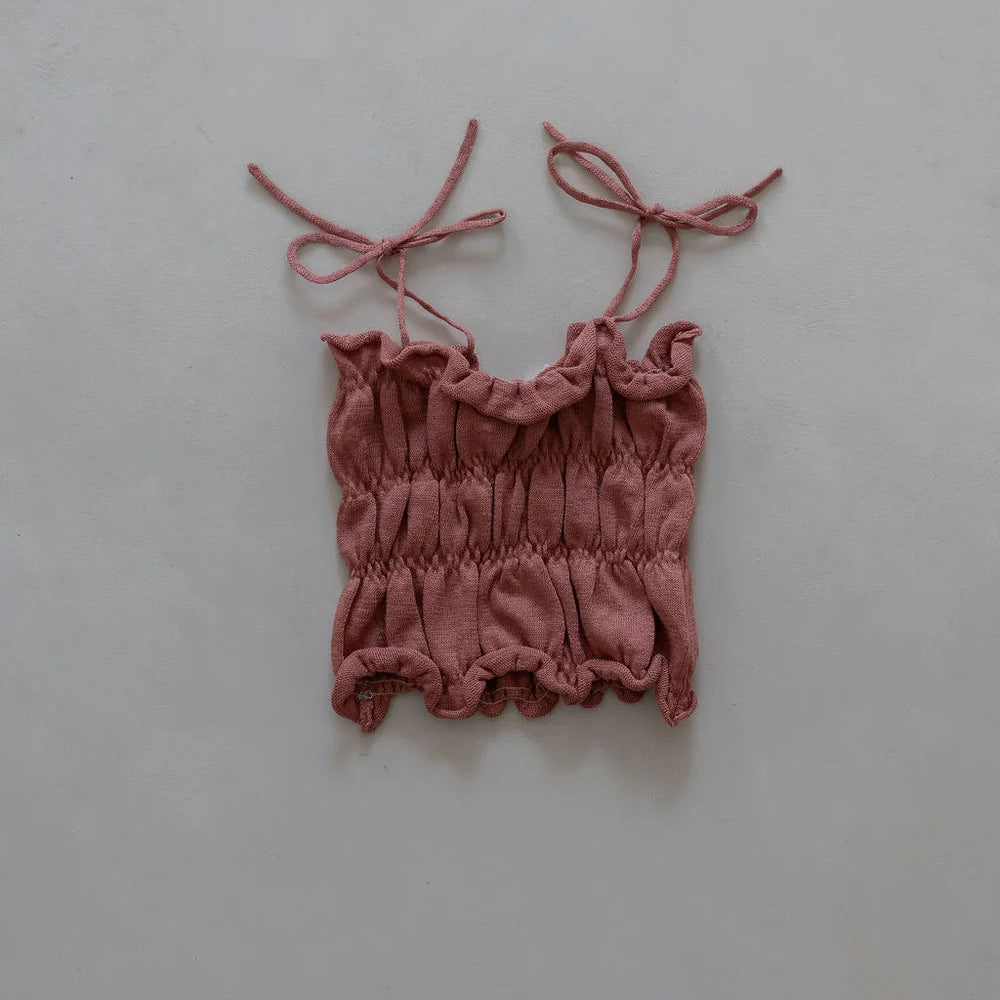 Belle & Sun Linen Top - Mulberry