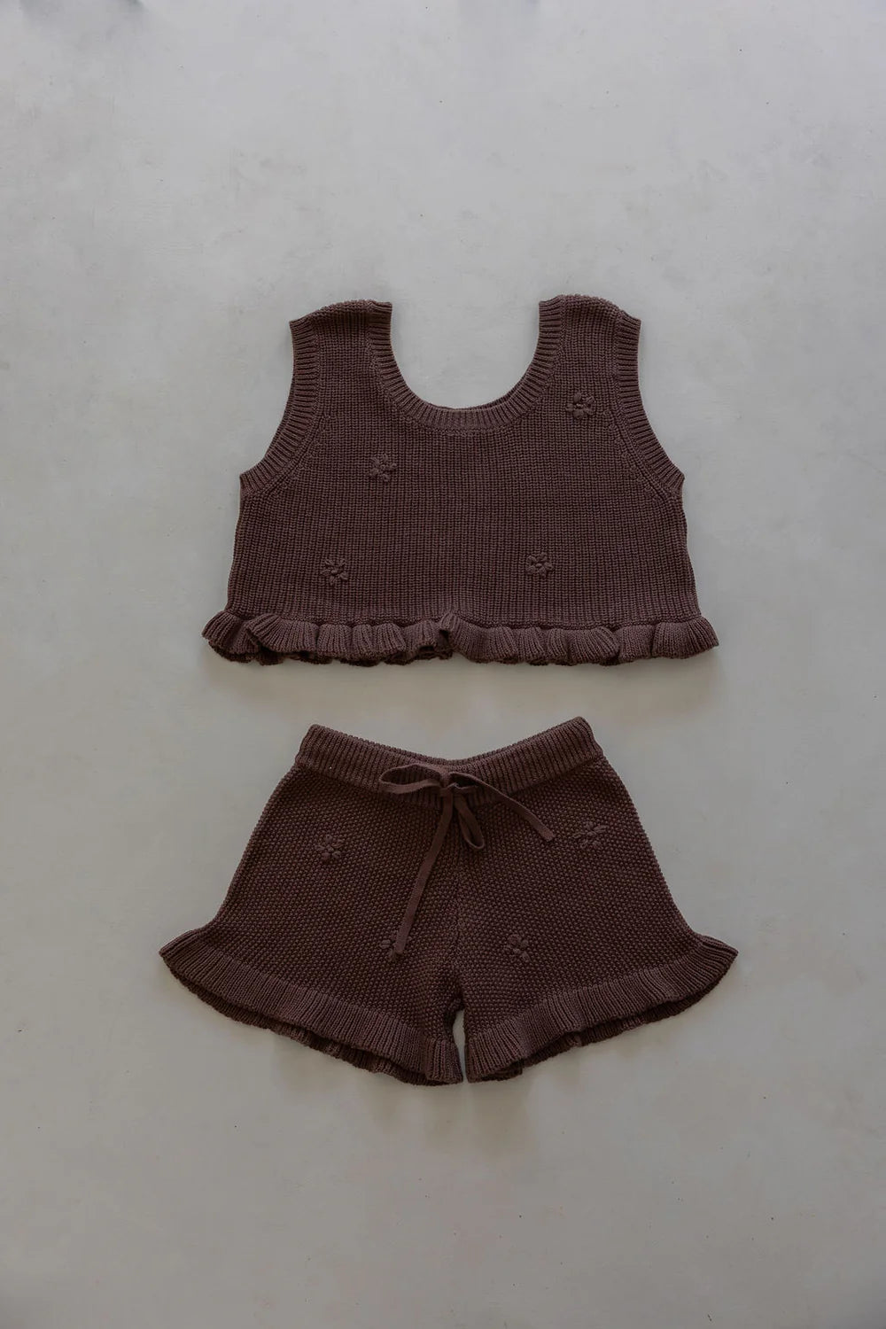 Belle & Sun Frill Shorts - Cocoa