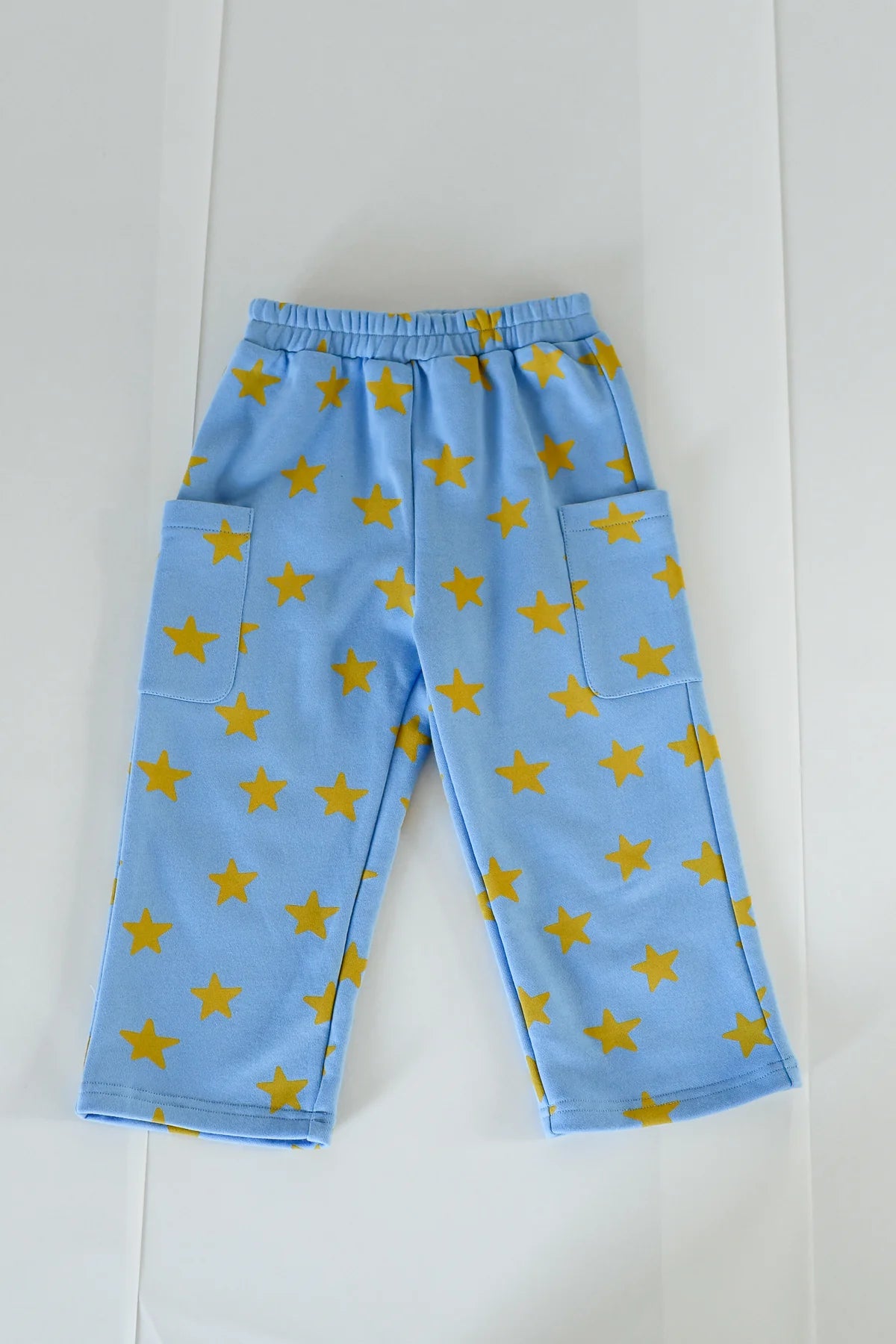 Sunday Siblings Holiday Pants - Blue + Mustard Stars