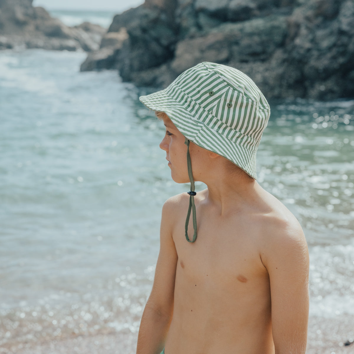 Crywolf Reversible Bucket Hat Coastal Stripe